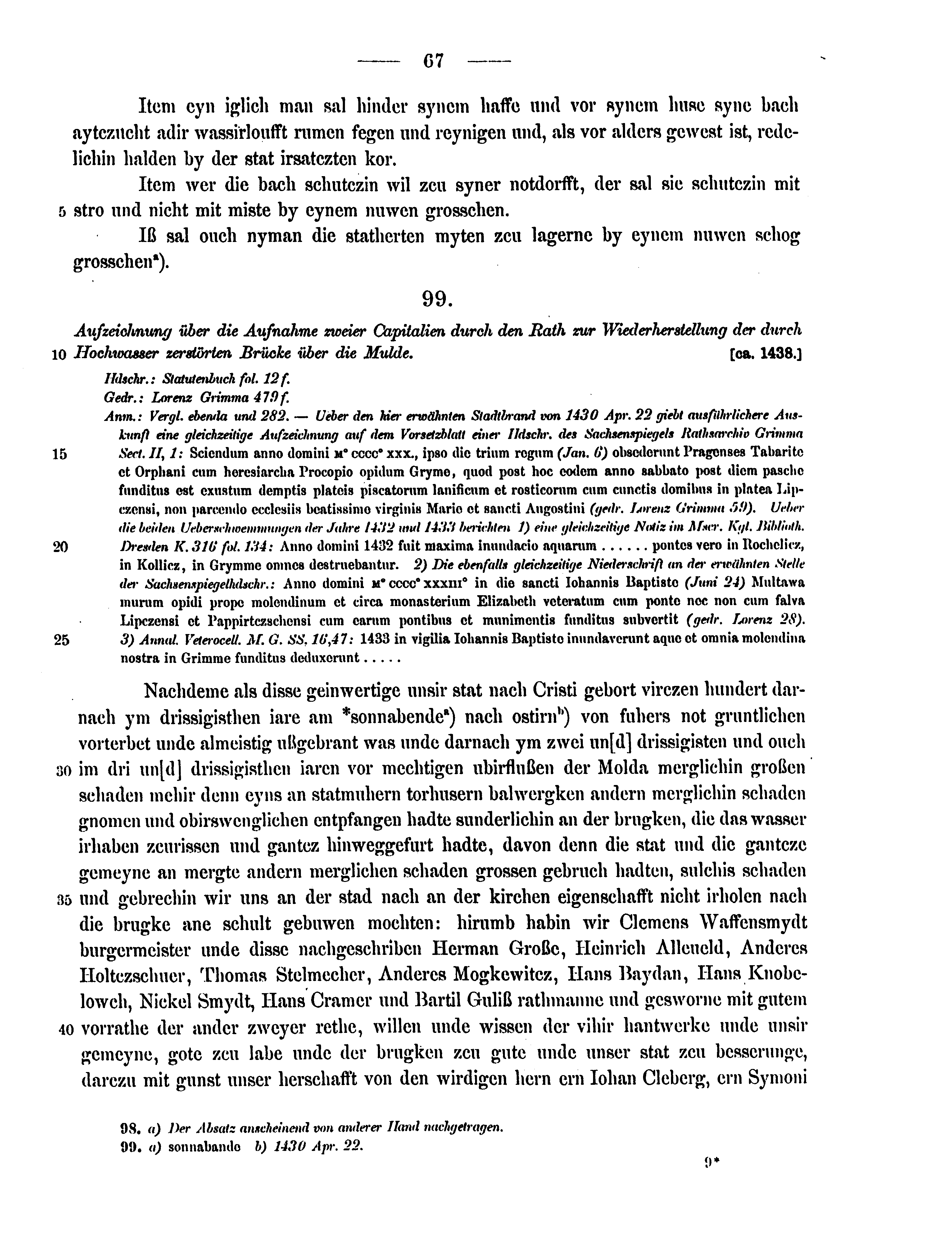 Historische Urkunde Seite 67 aus Band cds2_15