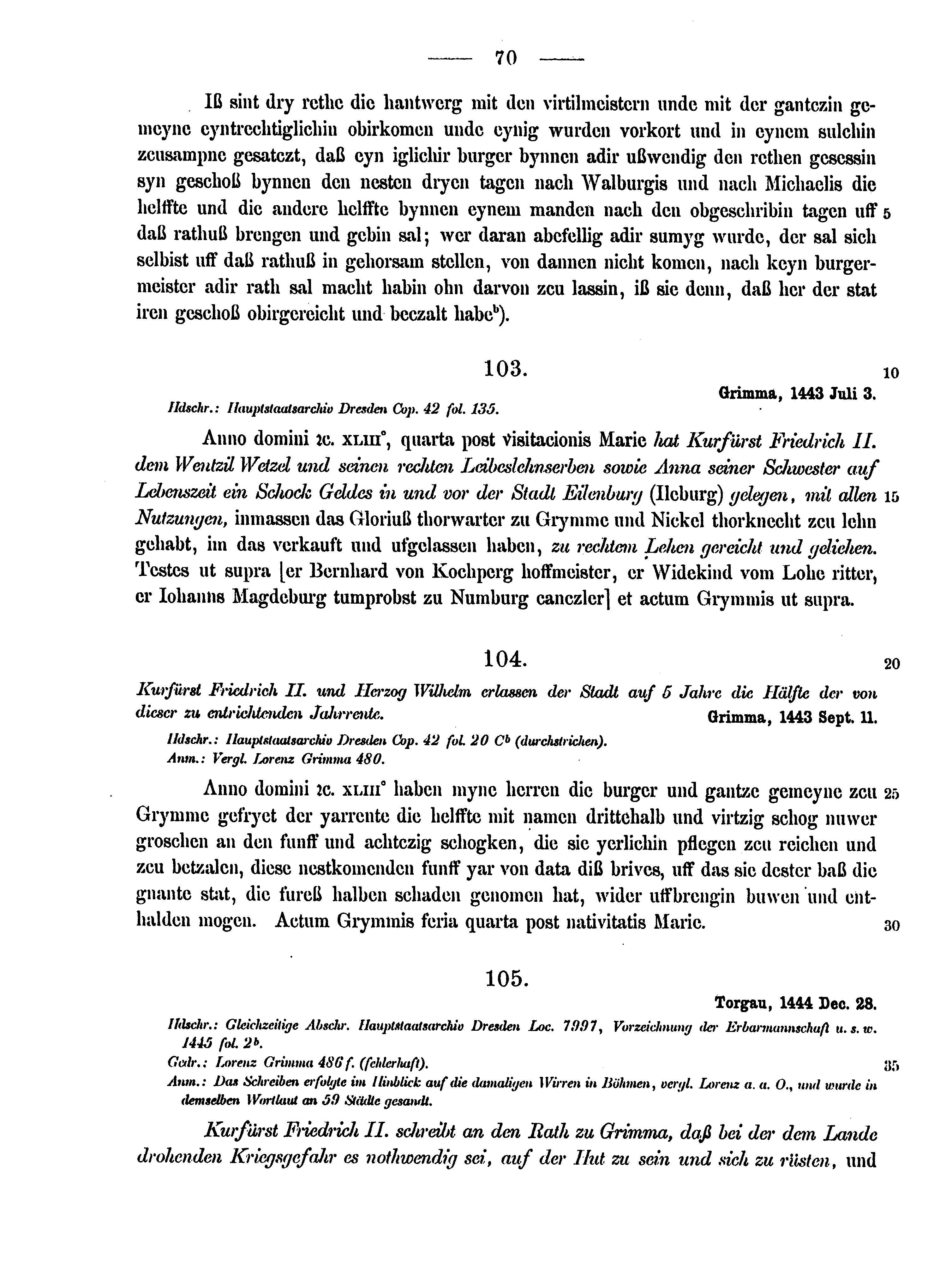 Historische Urkunde Seite 70 aus Band cds2_15