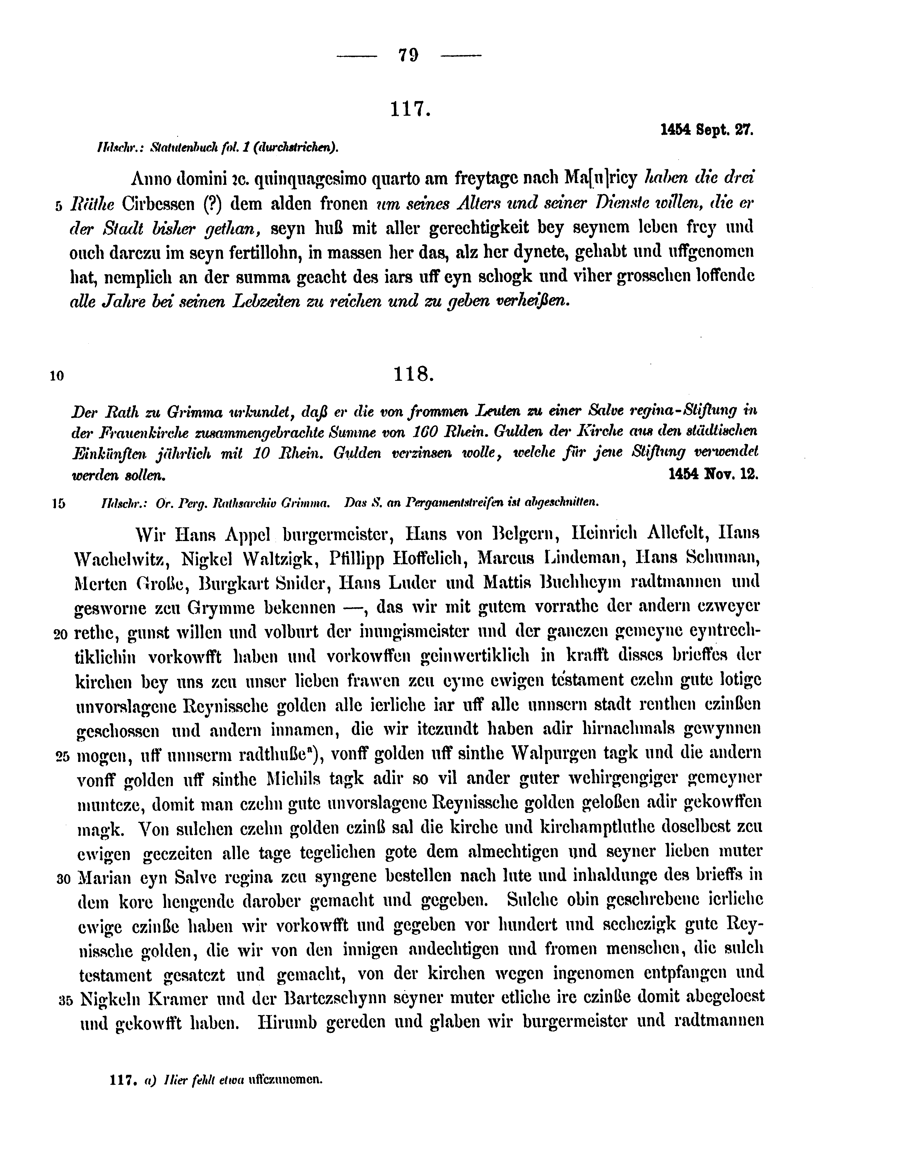 Historische Urkunde Seite 79 aus Band cds2_15