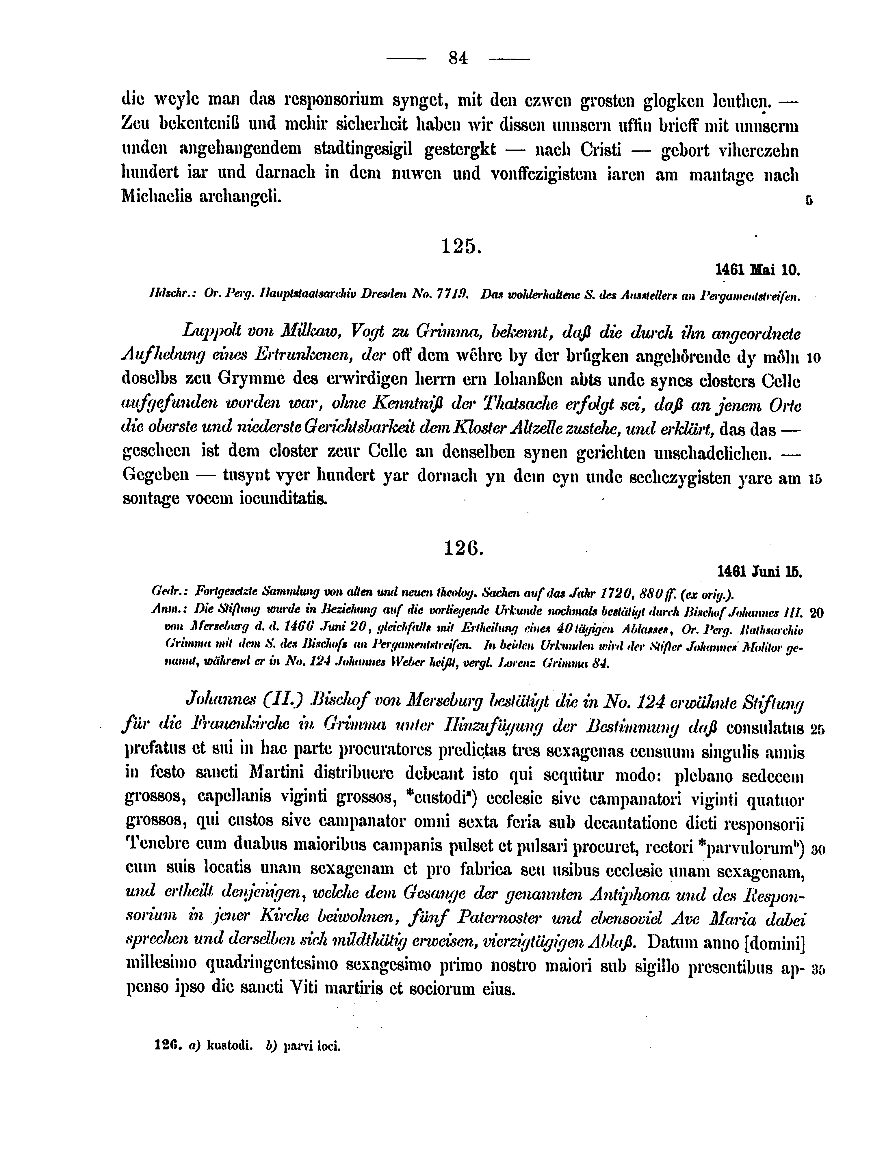 Historische Urkunde Seite 84 aus Band cds2_15