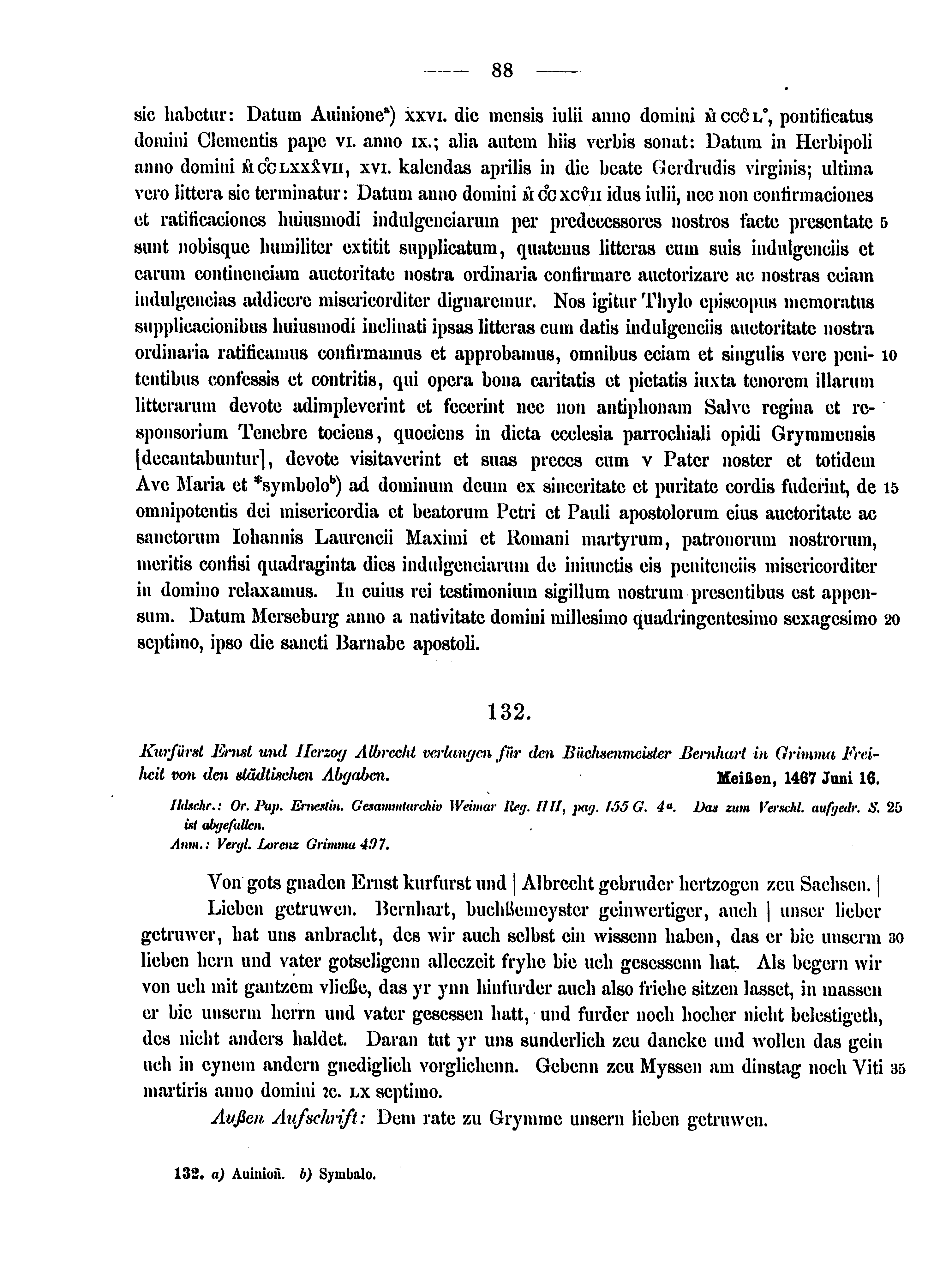 Historische Urkunde Seite 88 aus Band cds2_15