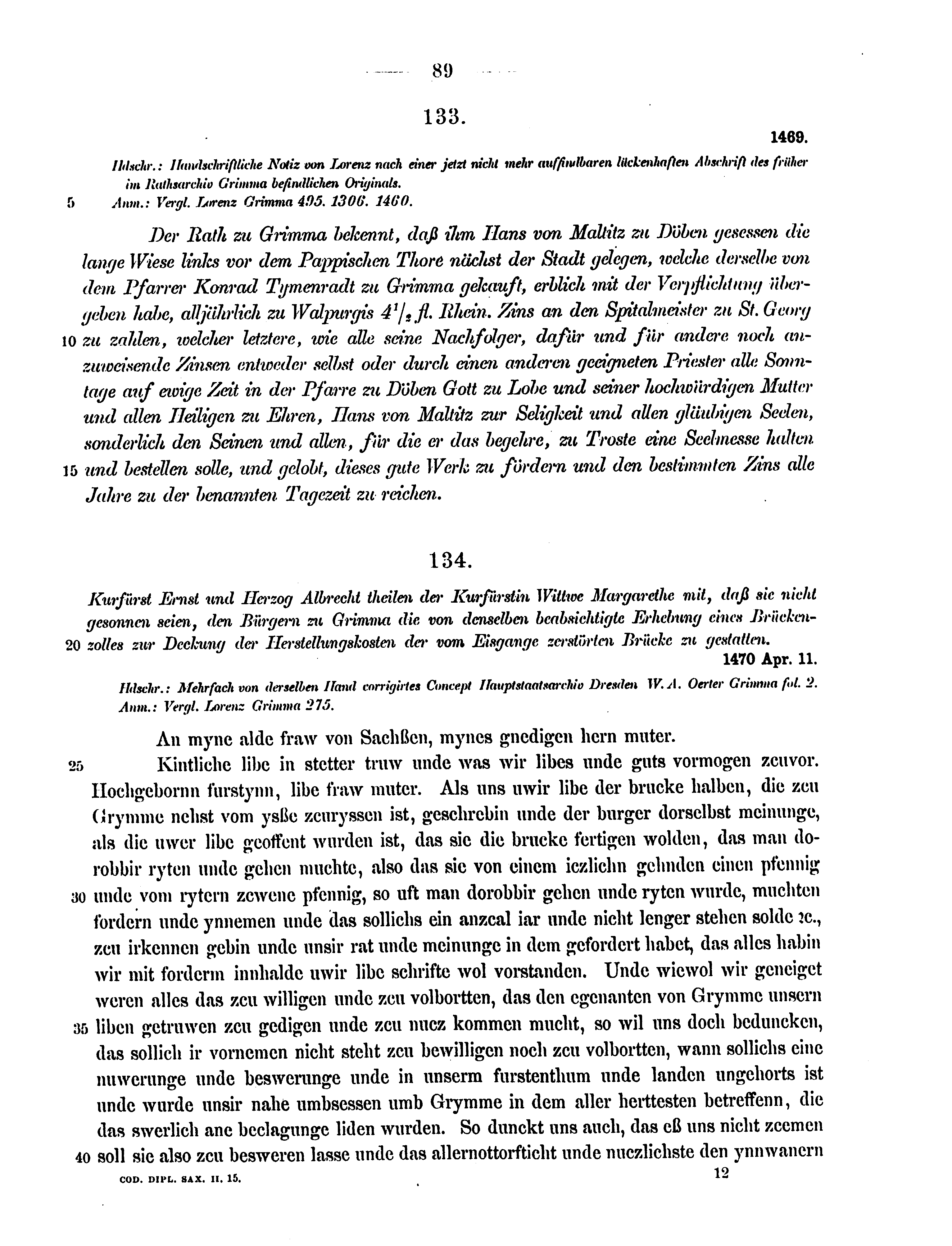 Historische Urkunde Seite 89 aus Band cds2_15