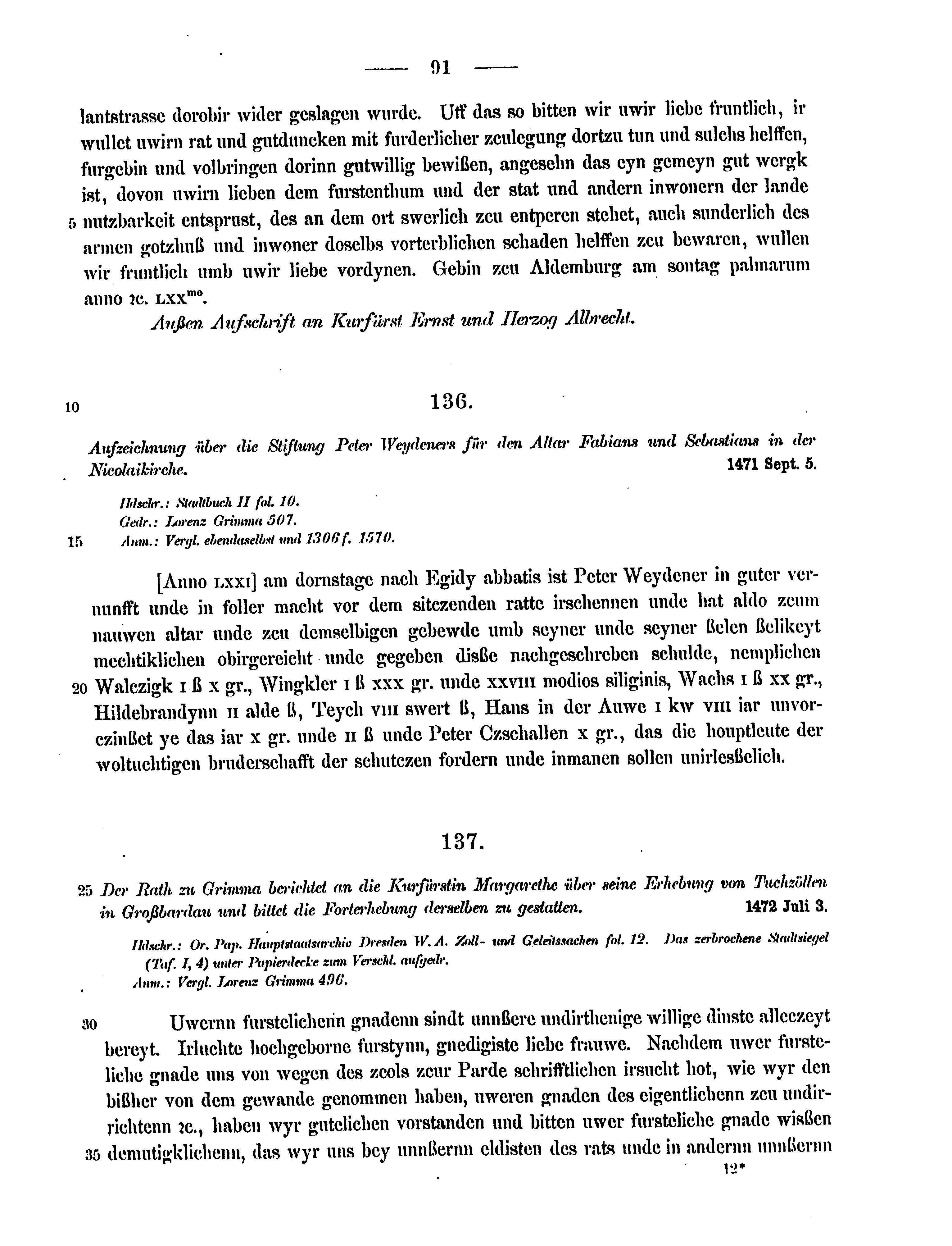 Historische Urkunde Seite 91 aus Band cds2_15
