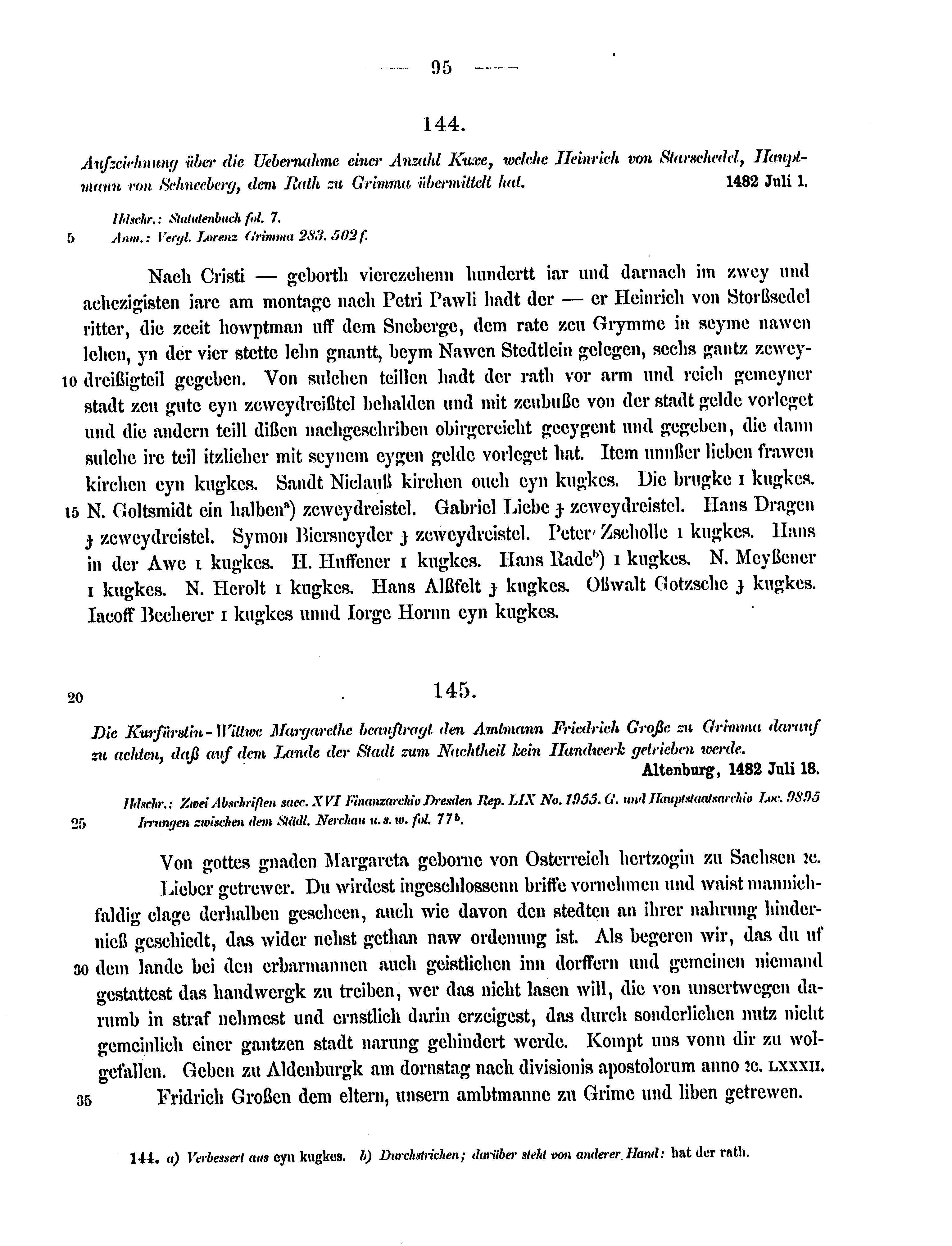 Historische Urkunde Seite 95 aus Band cds2_15