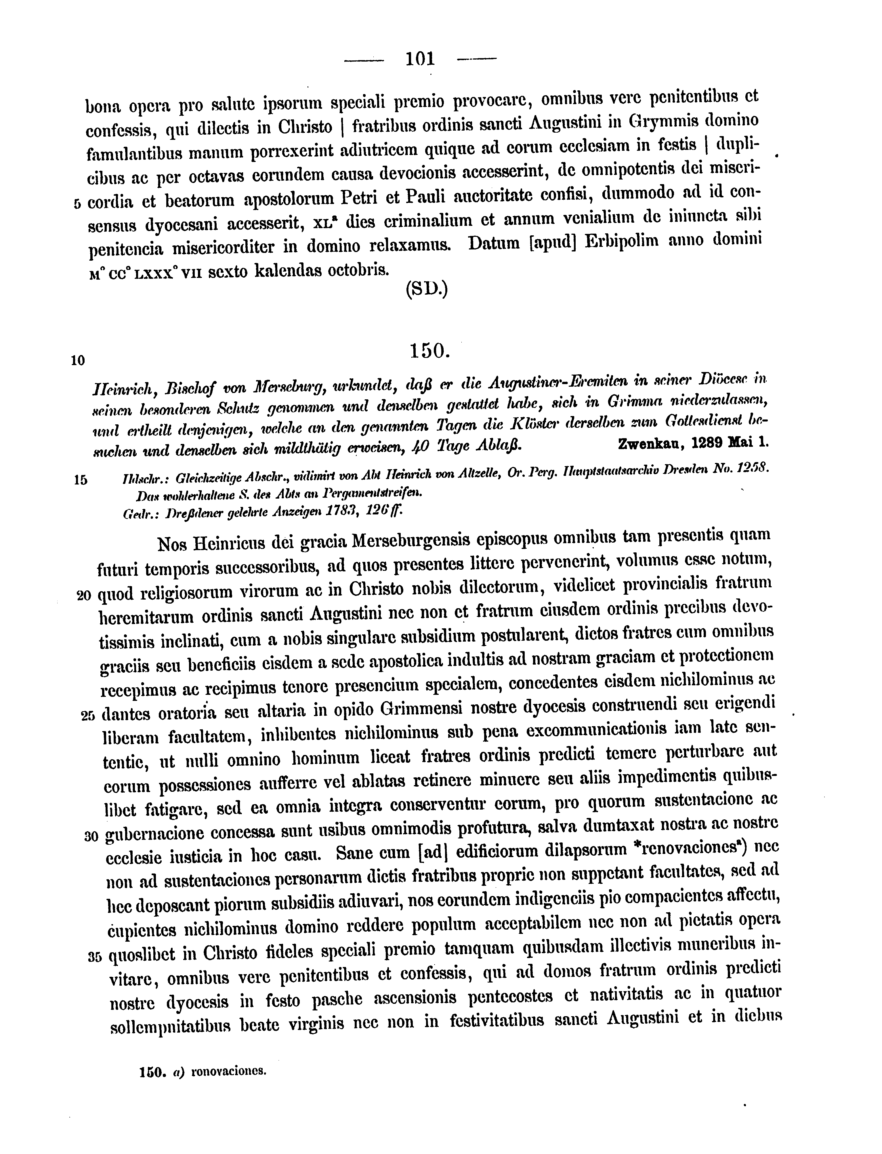 Historische Urkunde Seite 101 aus Band cds2_15