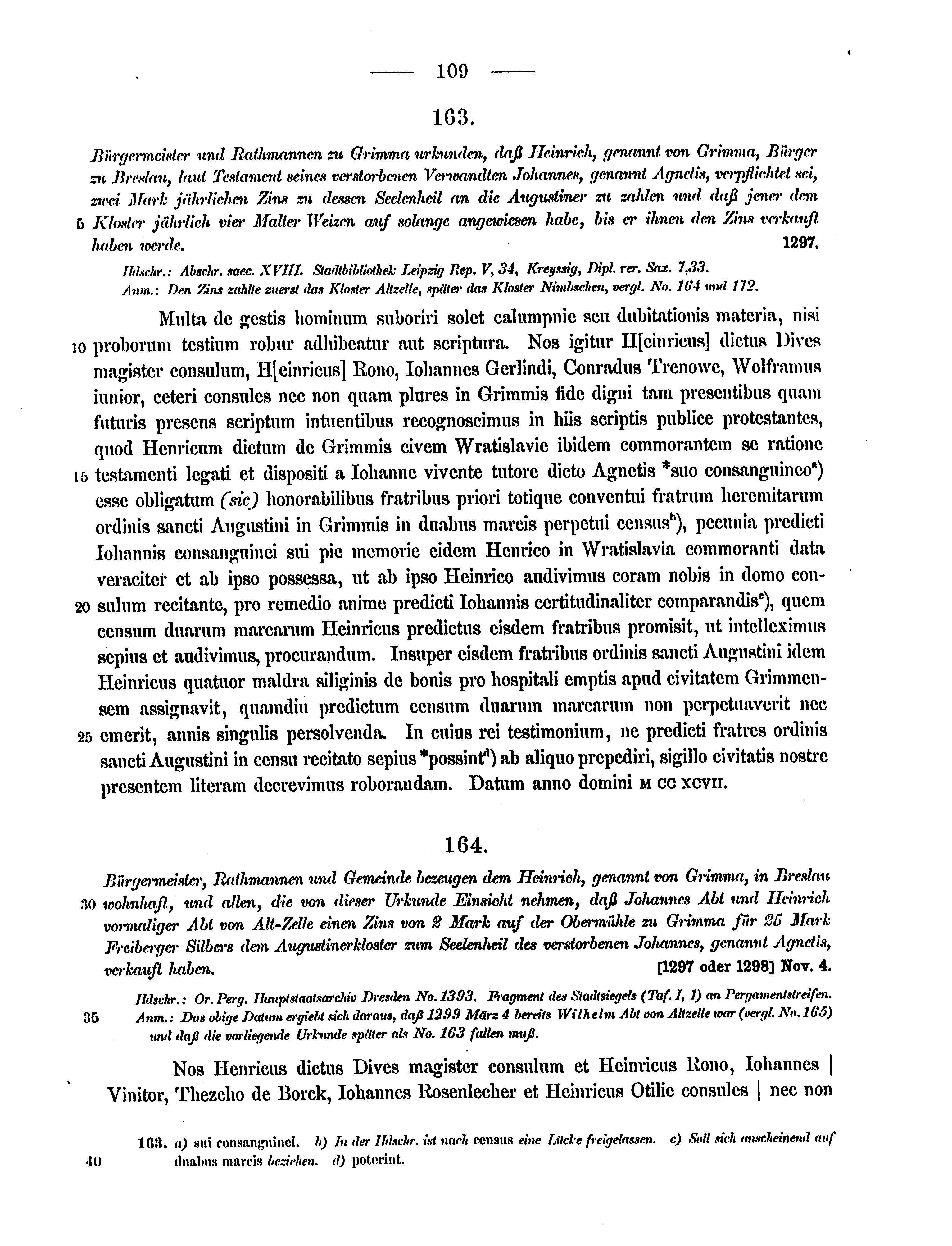 Historische Urkunde Seite 109 aus Band cds2_15