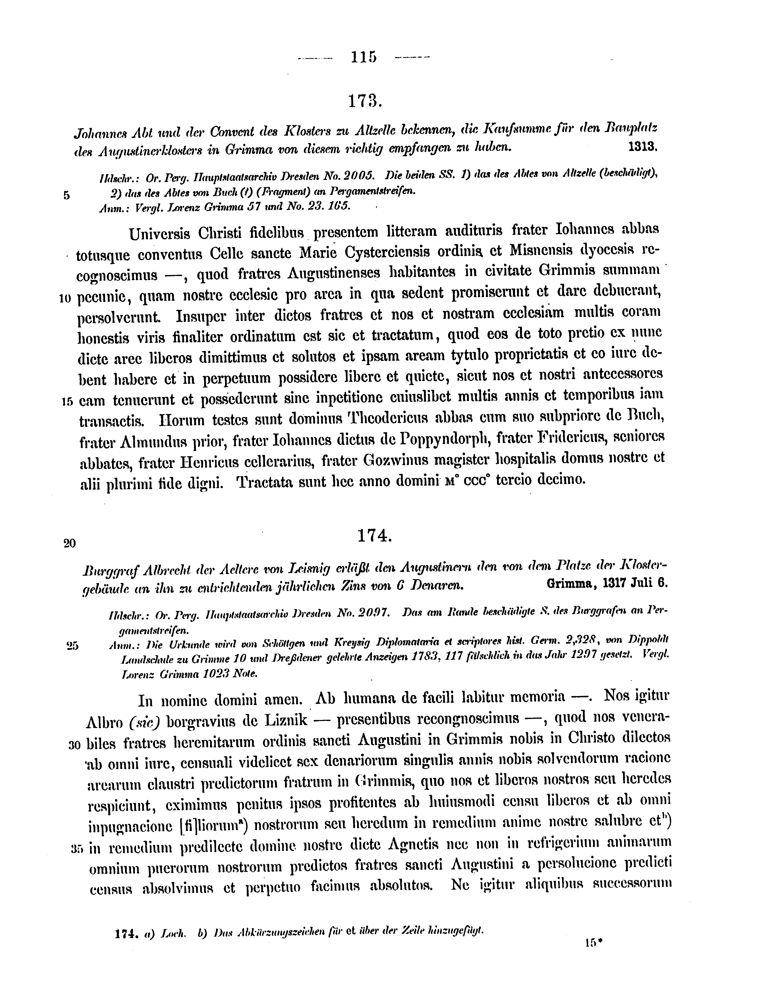 Historische Urkunde Seite 115 aus Band cds2_15
