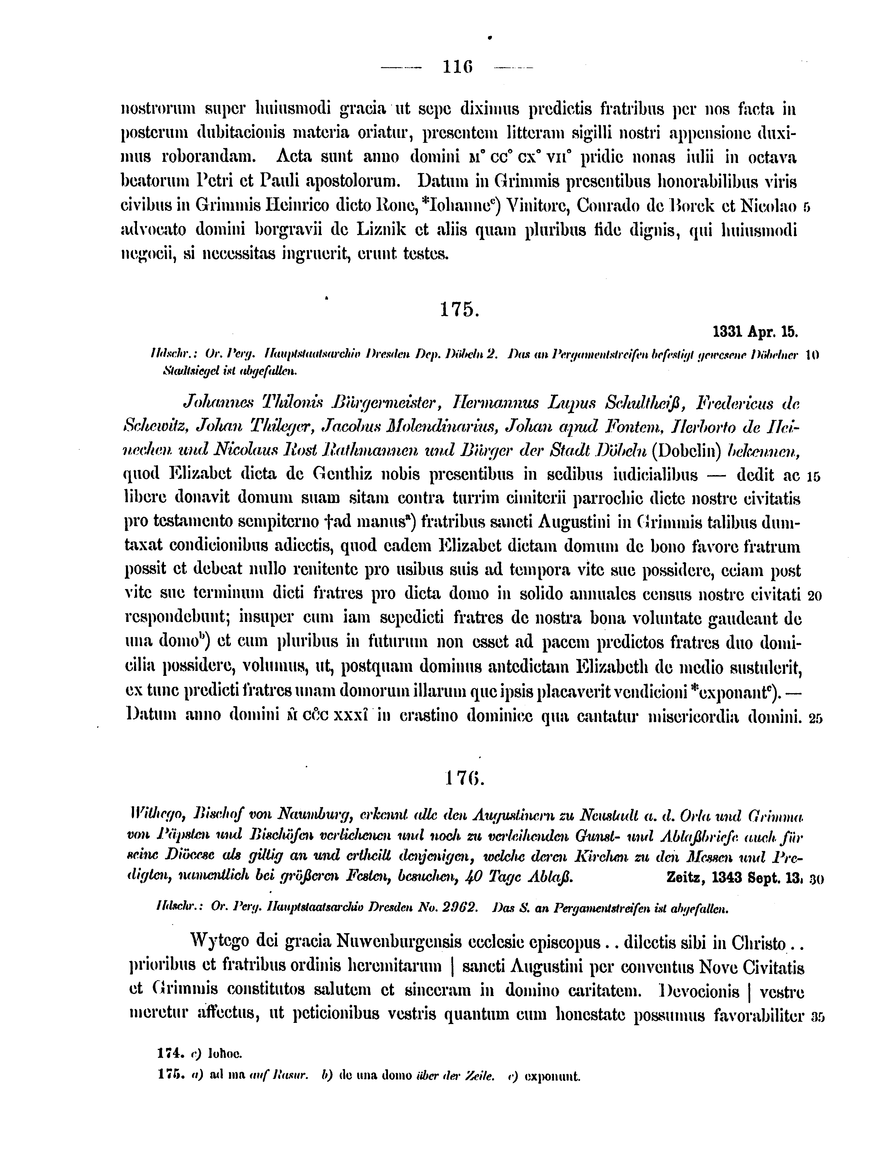 Historische Urkunde Seite 116 aus Band cds2_15
