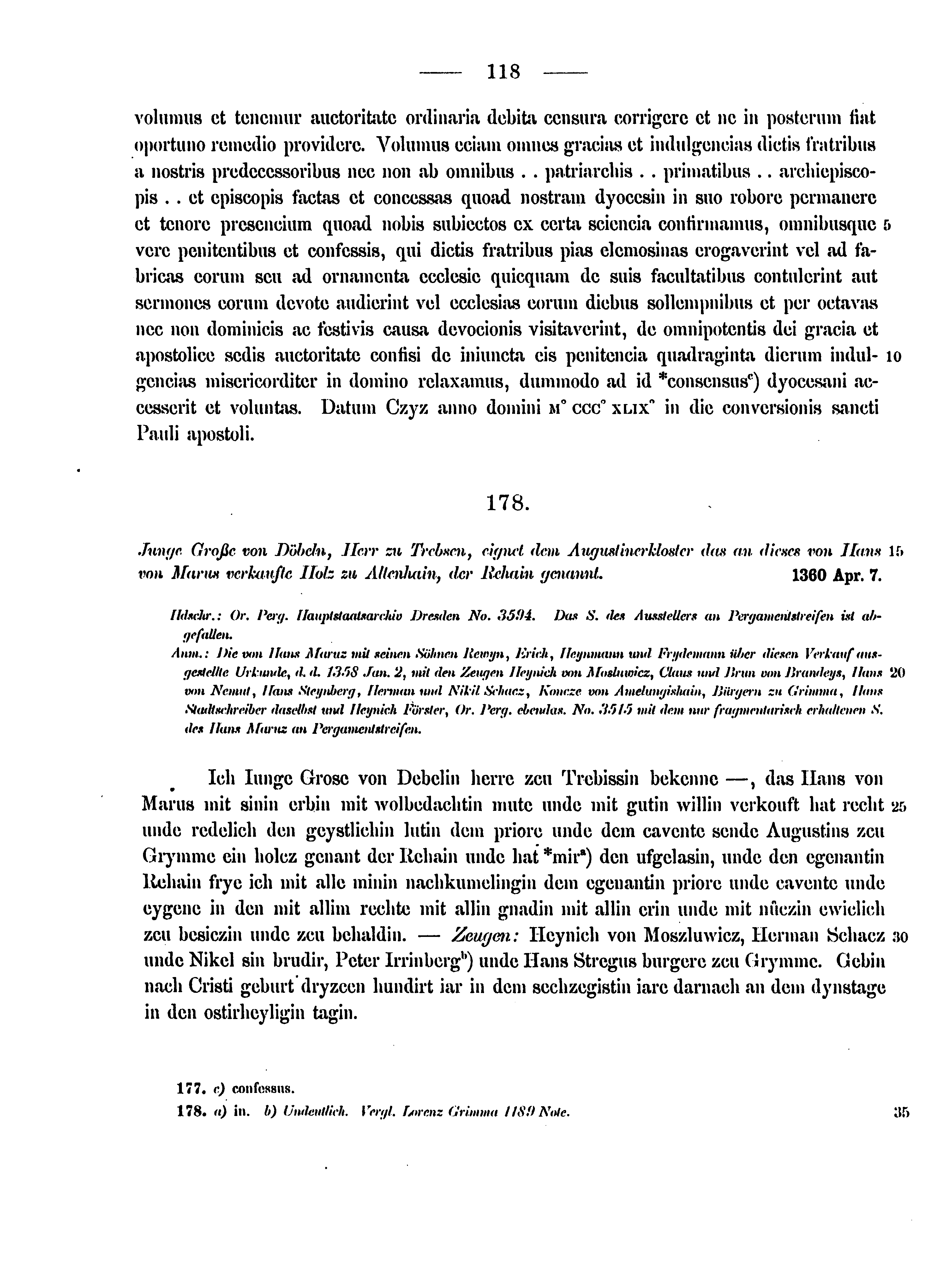 Historische Urkunde Seite 118 aus Band cds2_15