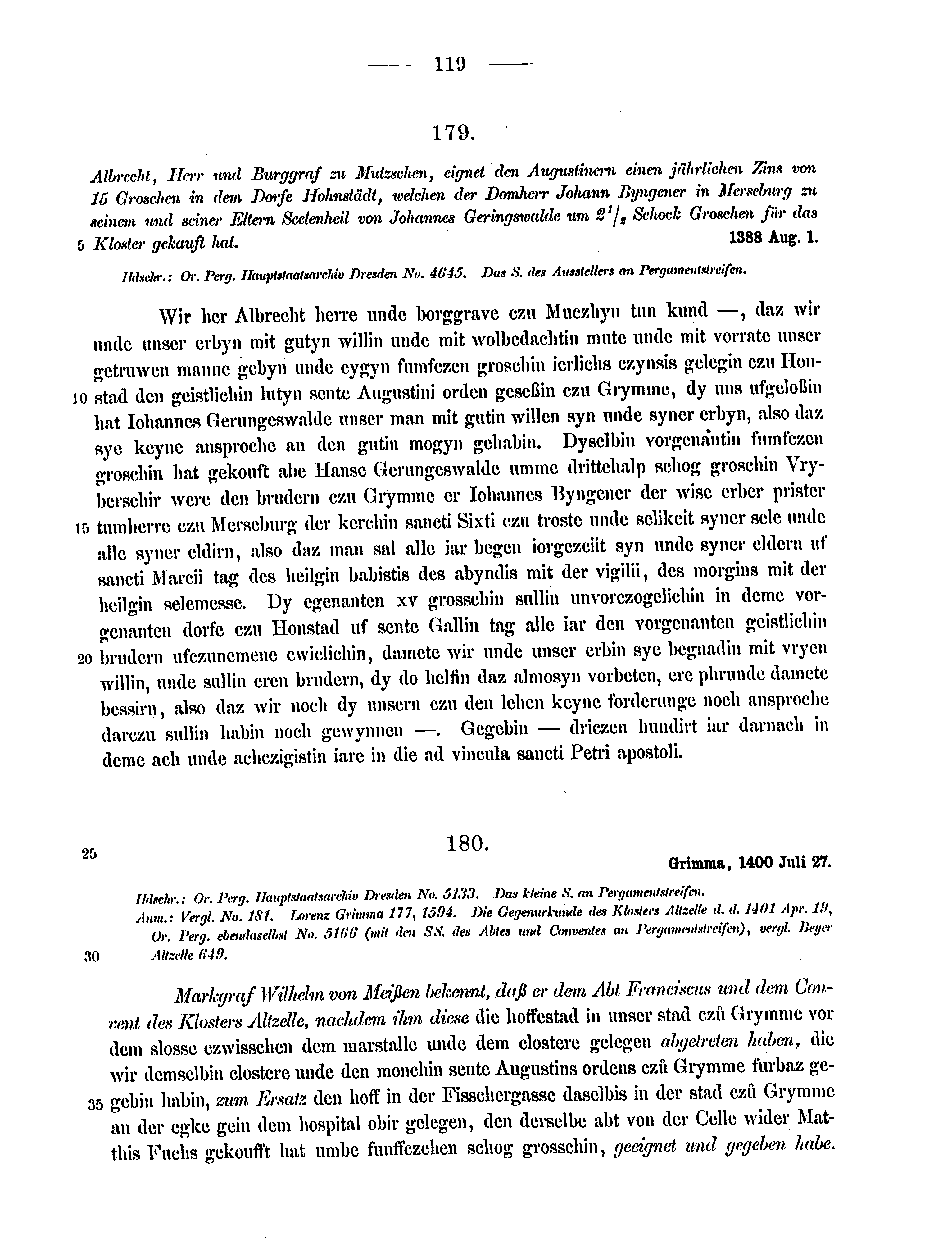 Historische Urkunde Seite 119 aus Band cds2_15