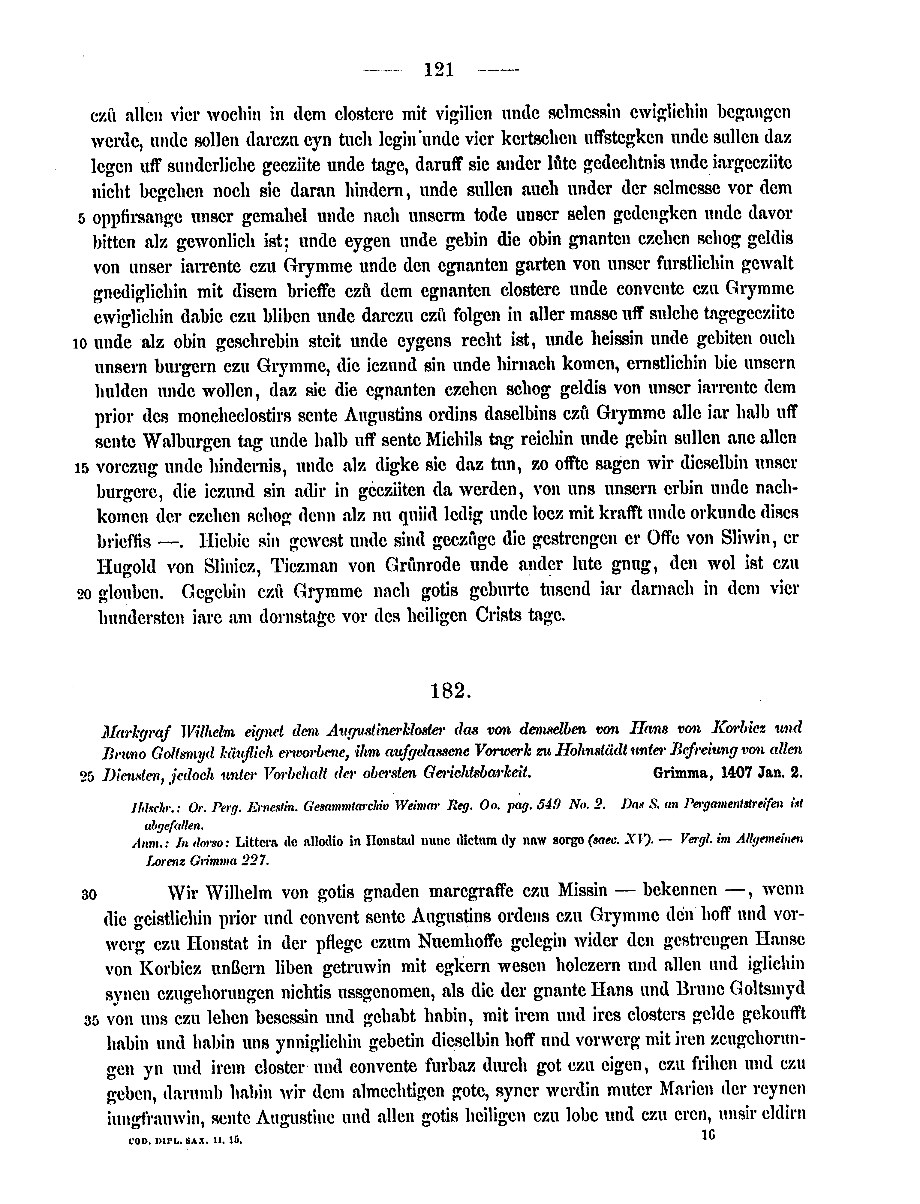 Historische Urkunde Seite 121 aus Band cds2_15