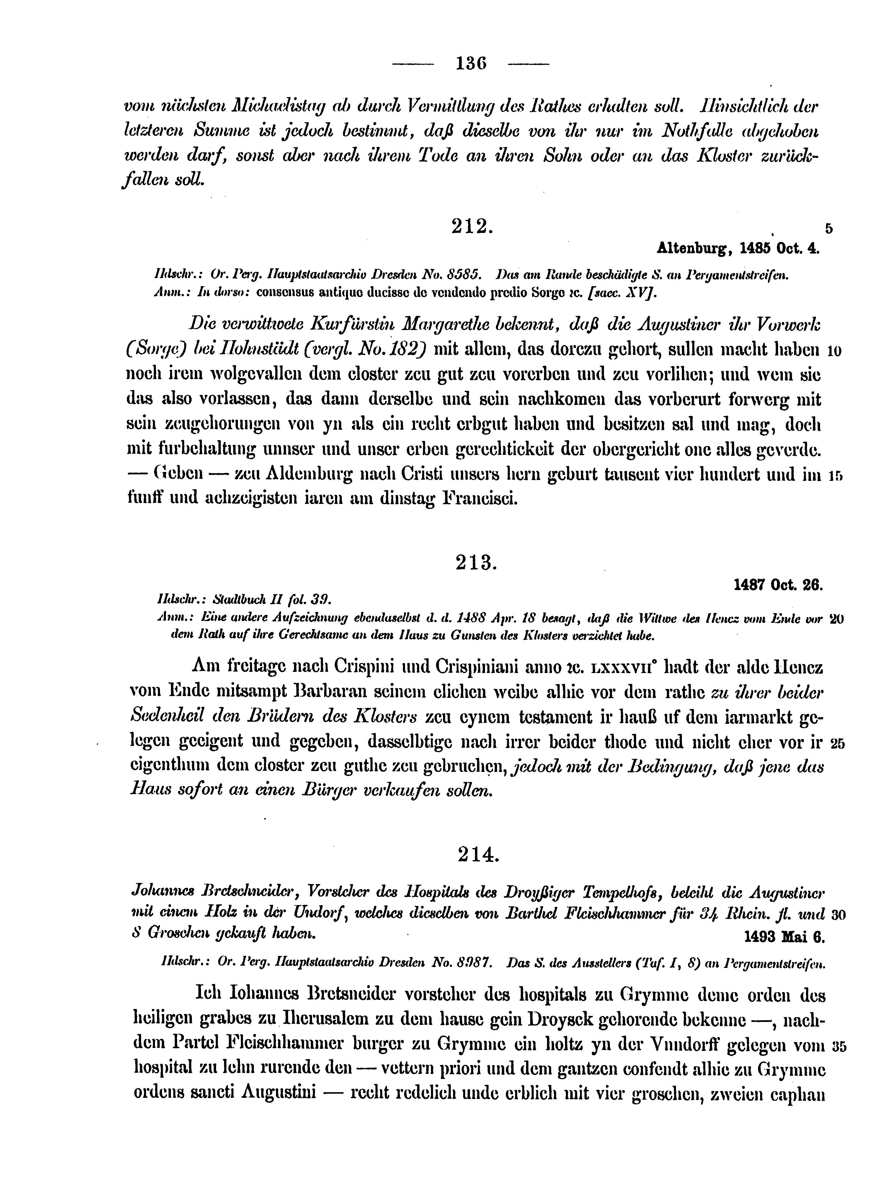 Historische Urkunde Seite 136 aus Band cds2_15