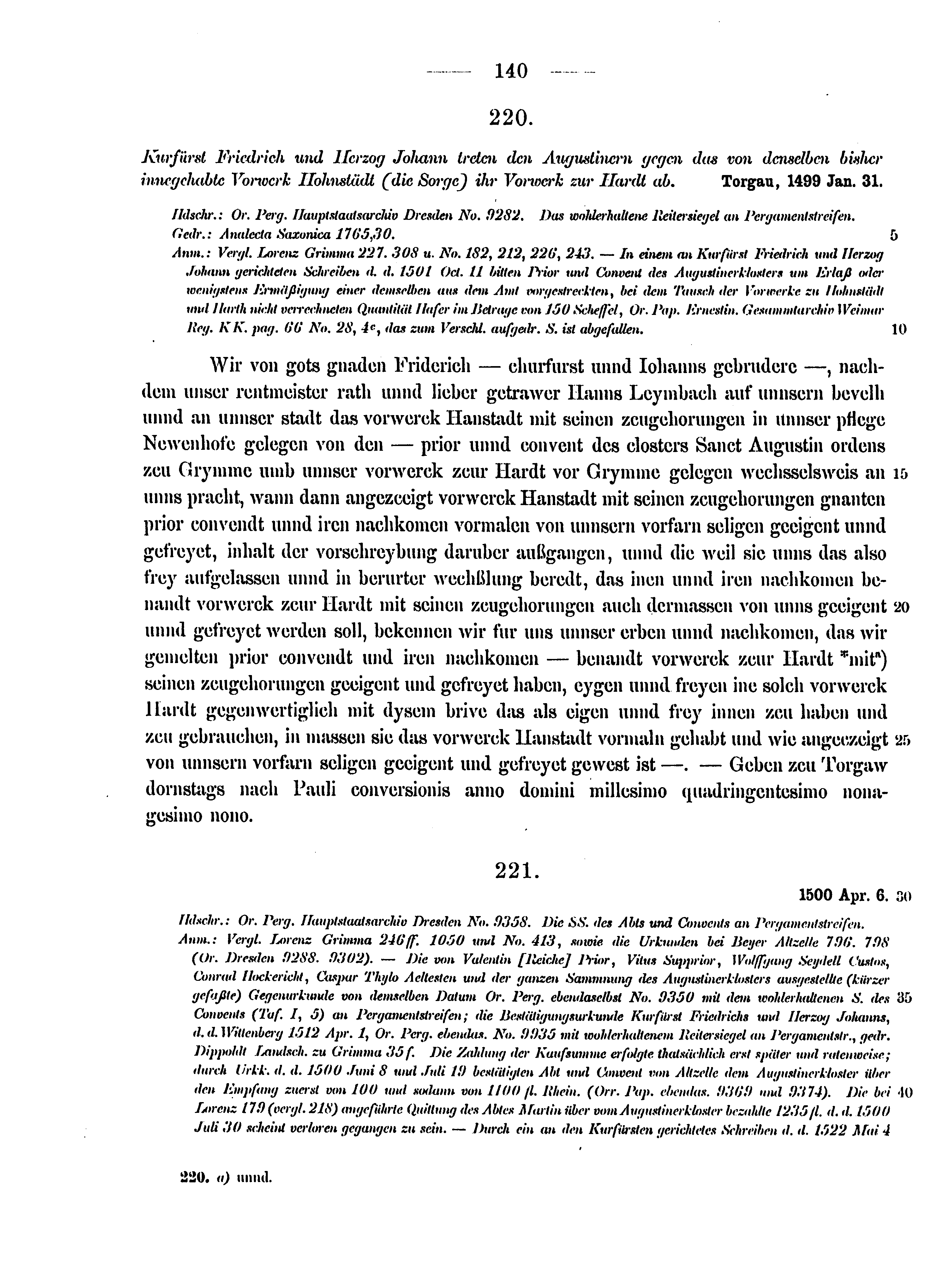 Historische Urkunde Seite 140 aus Band cds2_15