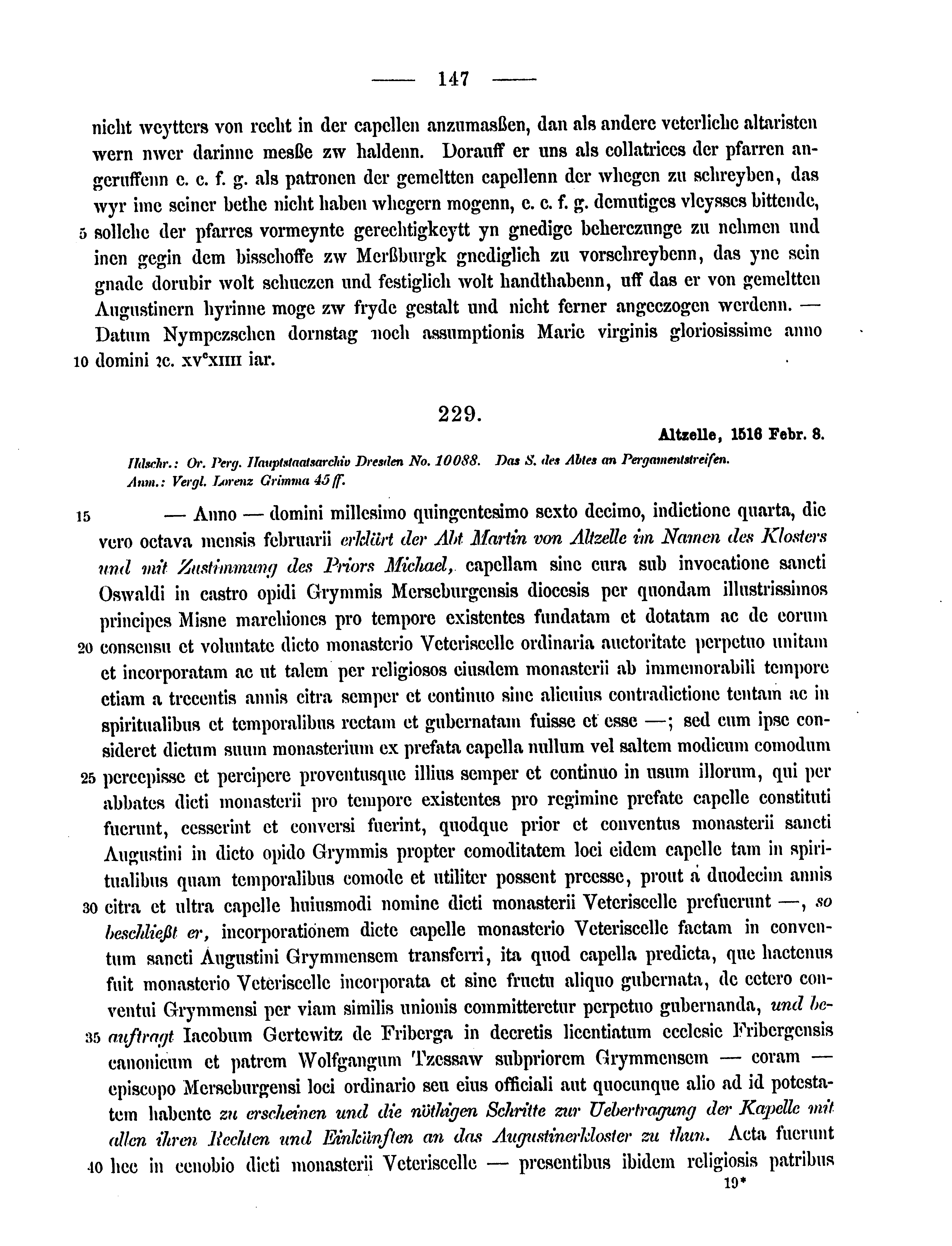 Historische Urkunde Seite 147 aus Band cds2_15