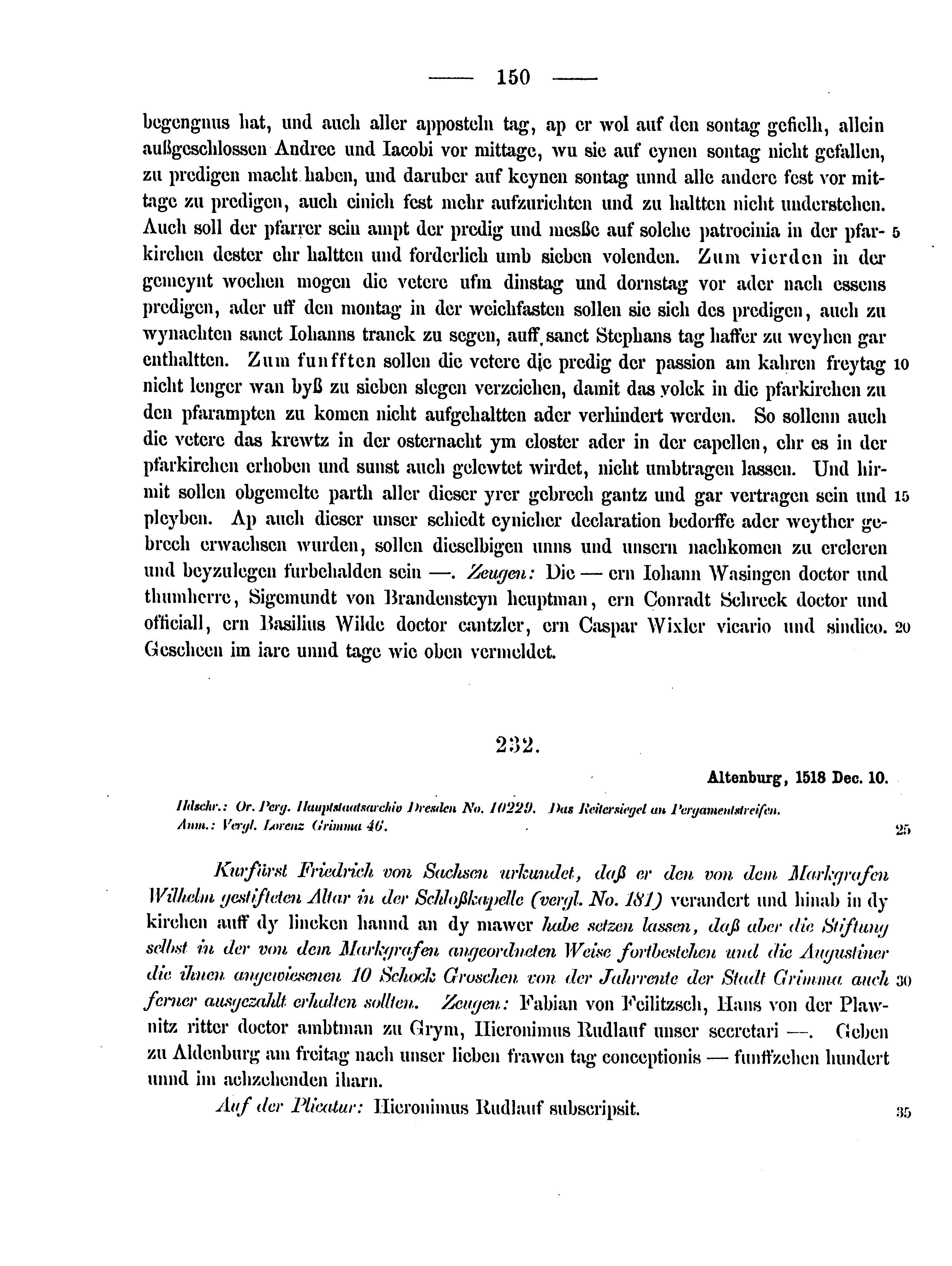 Historische Urkunde Seite 150 aus Band cds2_15