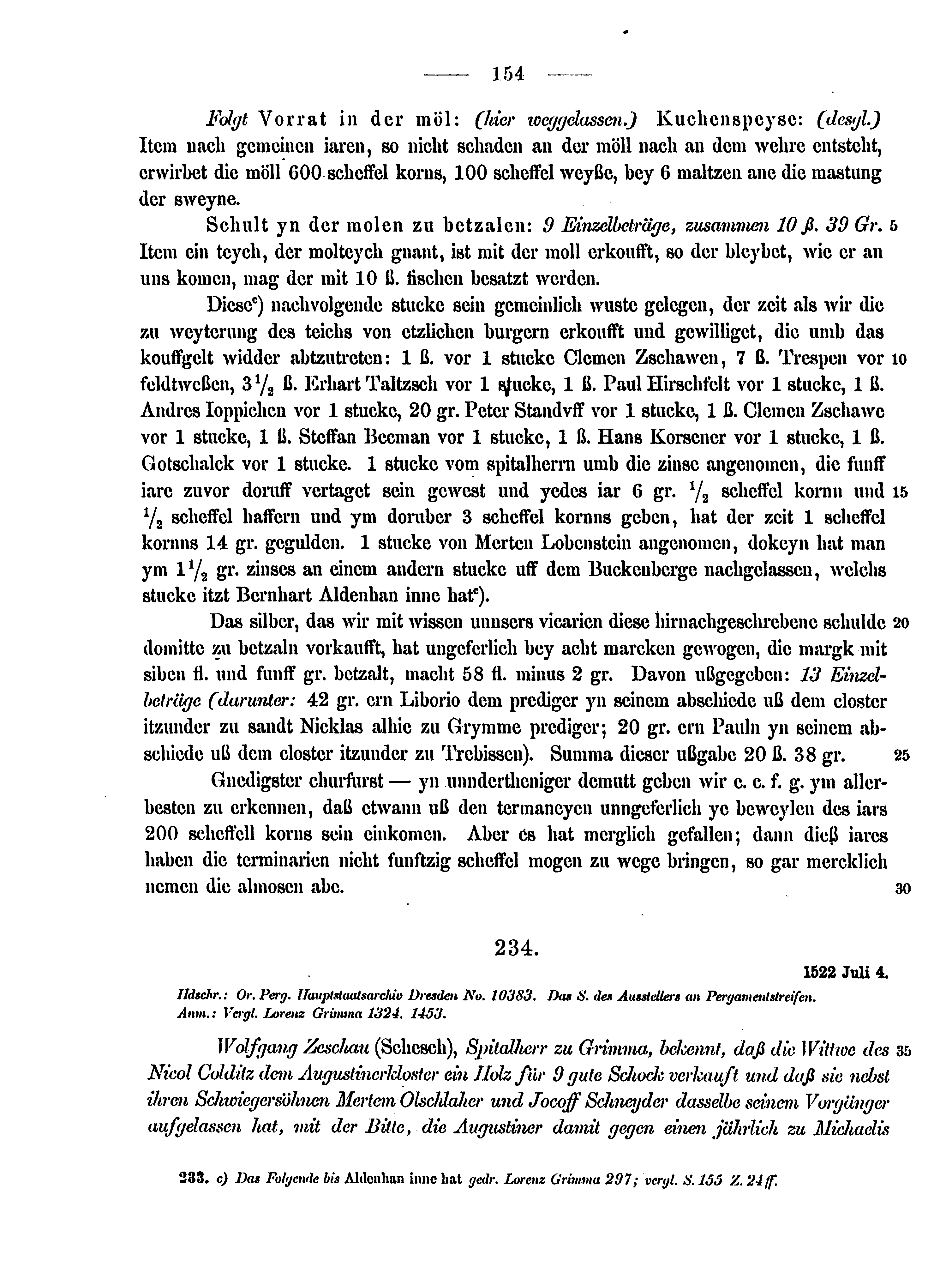 Historische Urkunde Seite 154 aus Band cds2_15