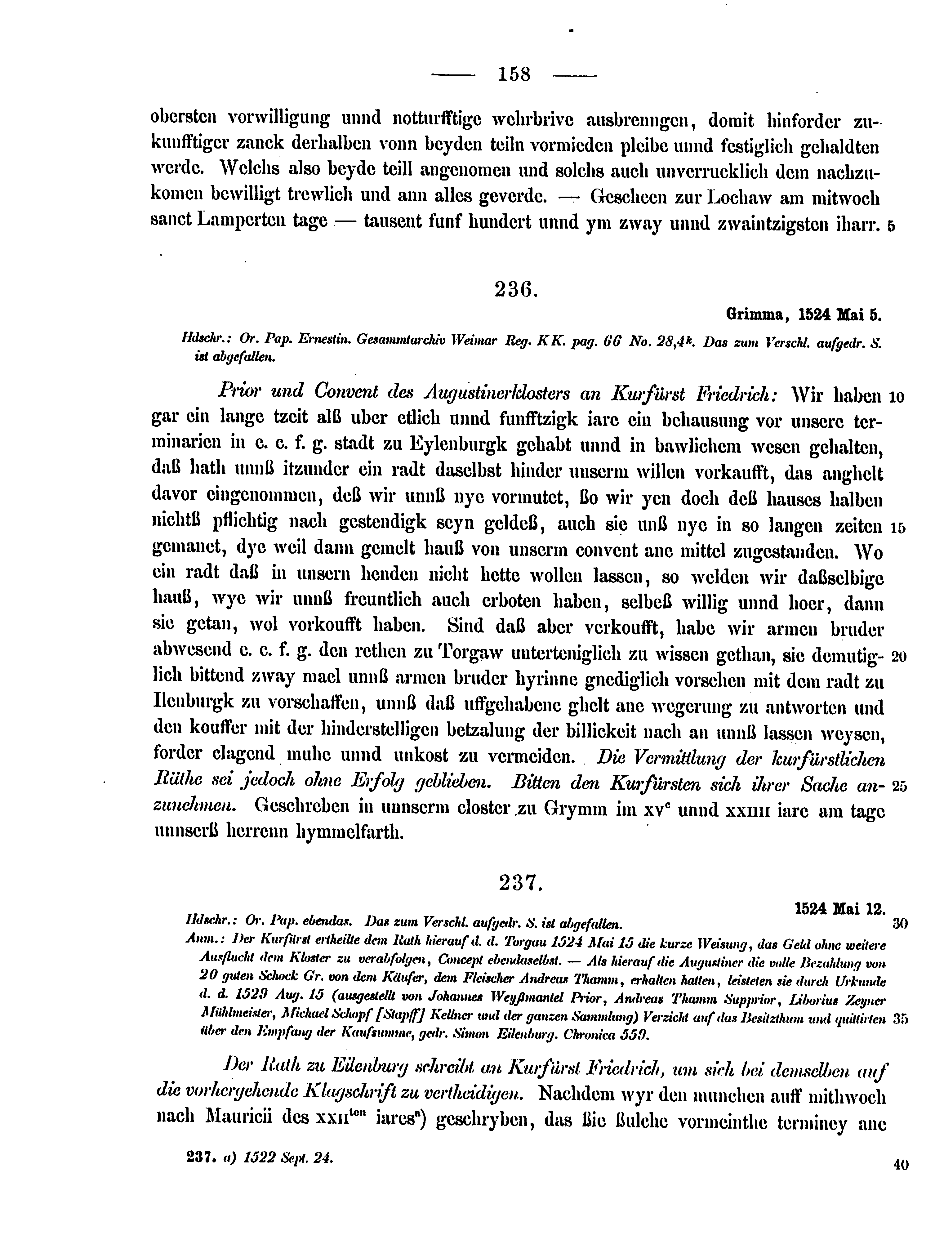 Historische Urkunde Seite 158 aus Band cds2_15