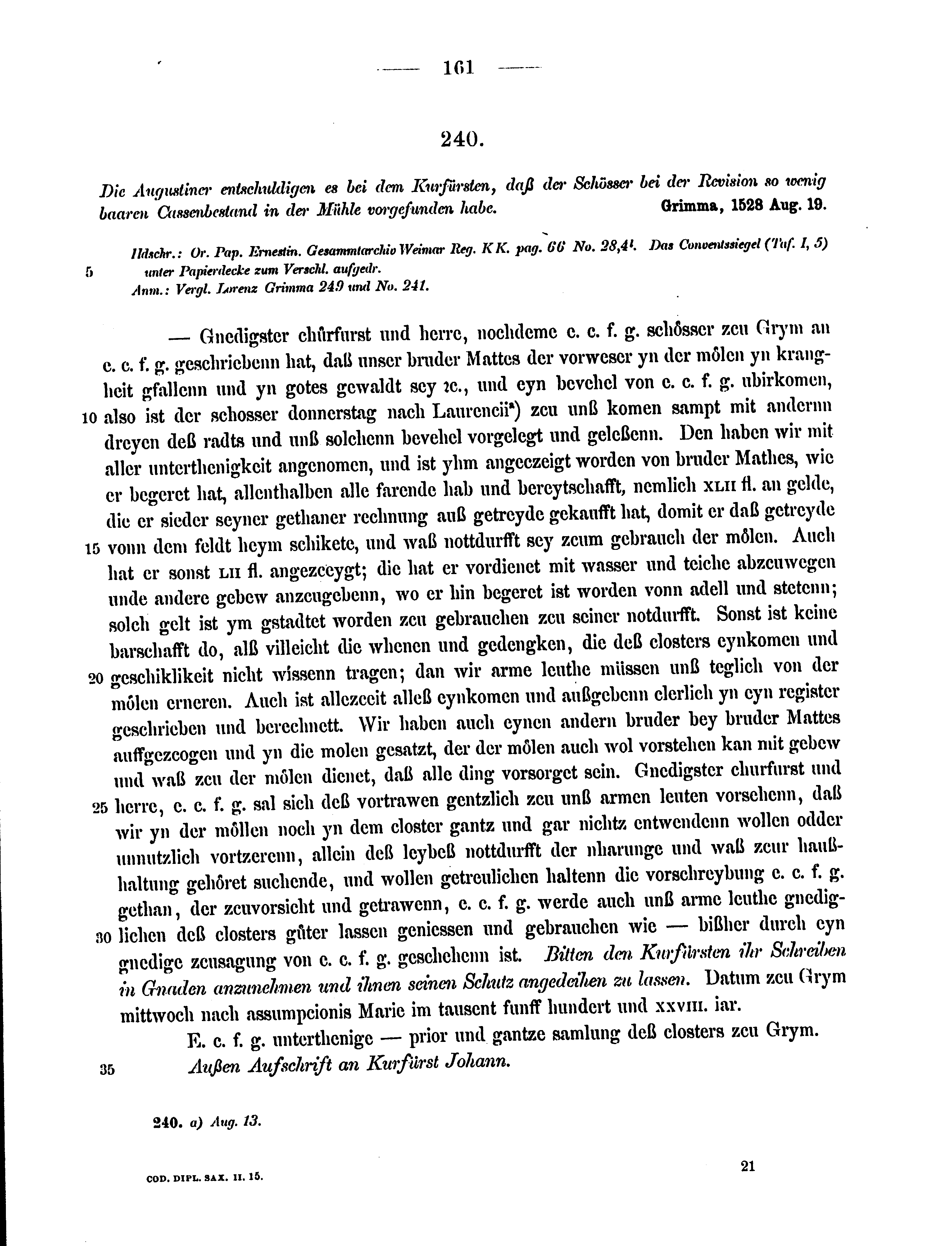 Historische Urkunde Seite 161 aus Band cds2_15