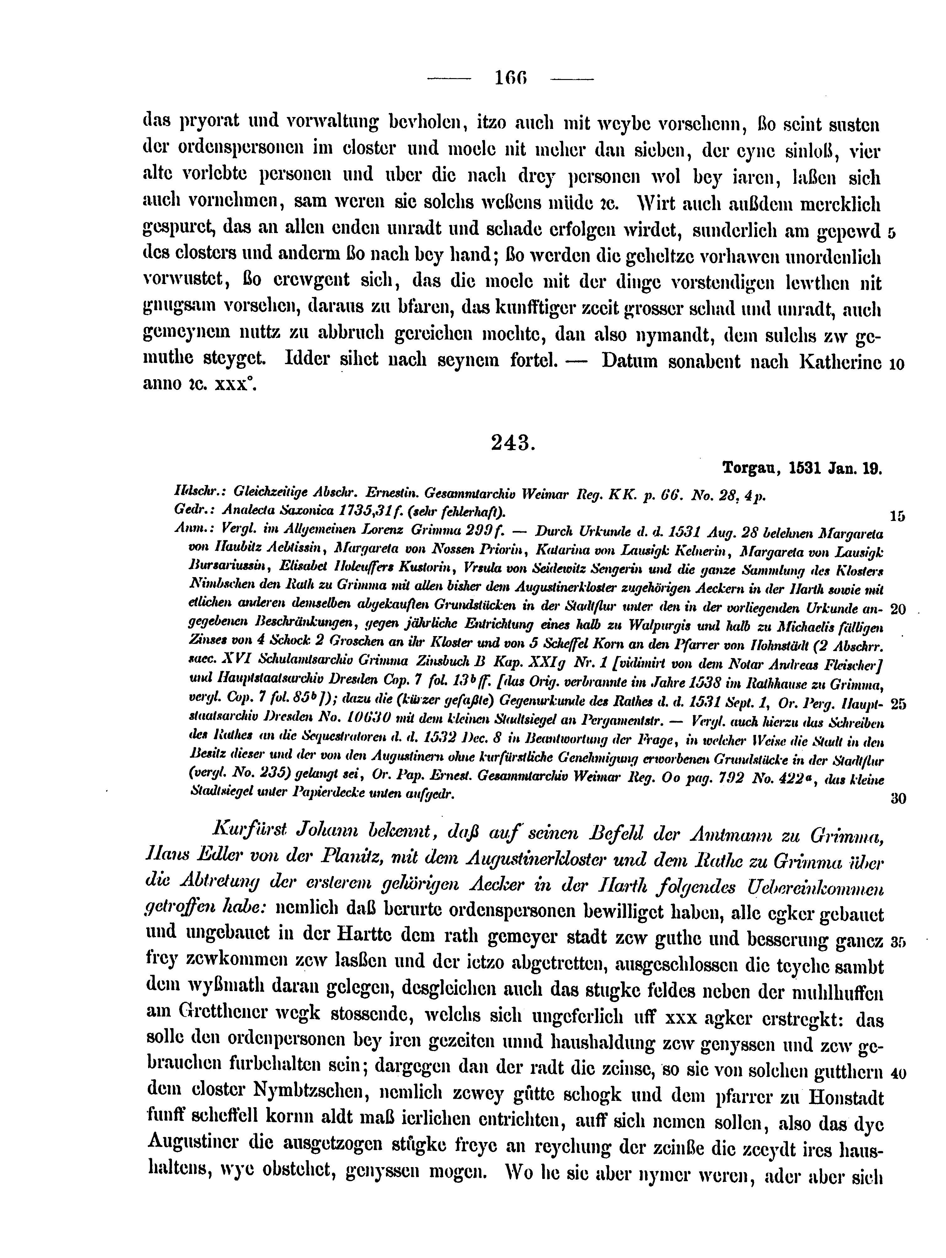 Historische Urkunde Seite 166 aus Band cds2_15