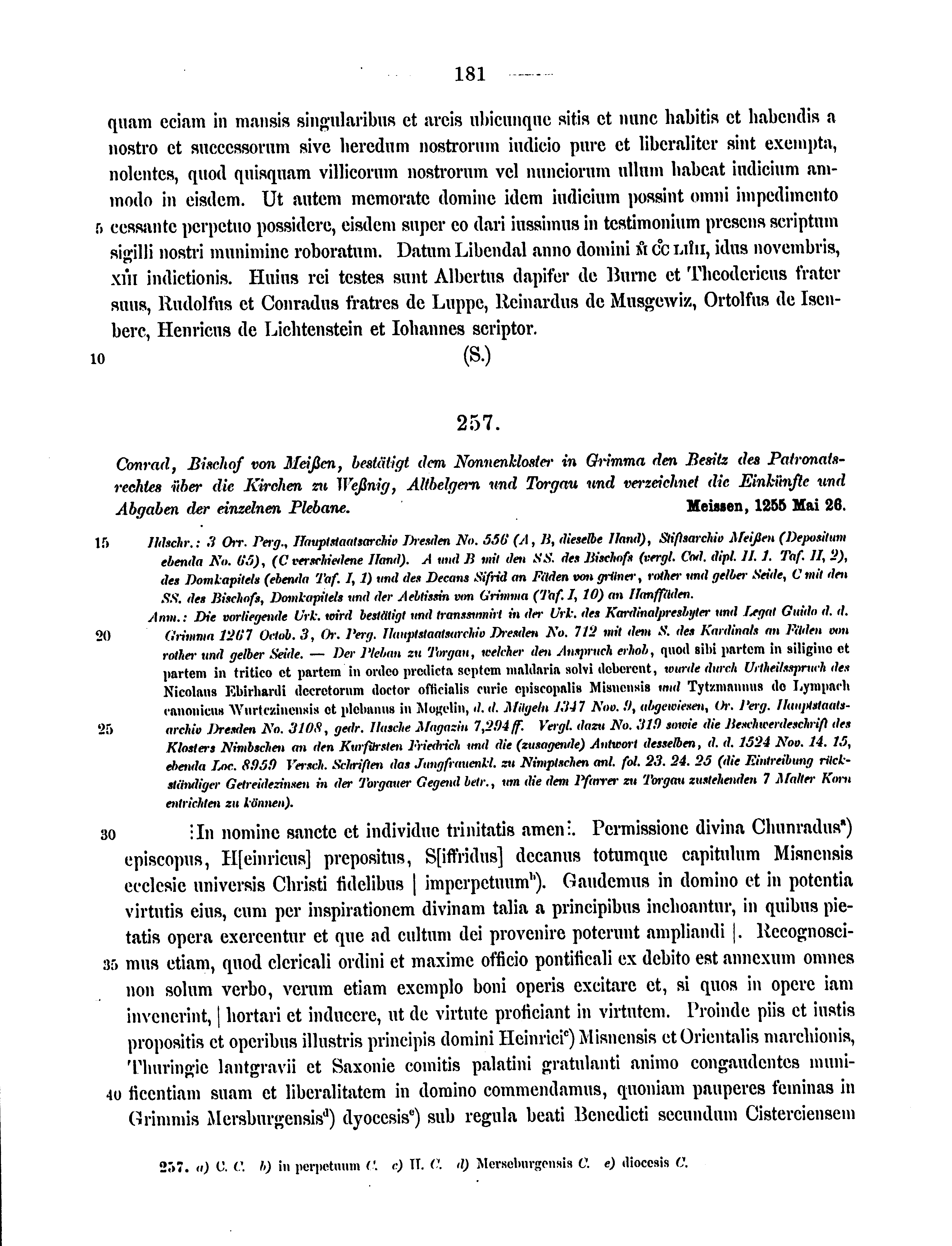 Historische Urkunde Seite 181 aus Band cds2_15