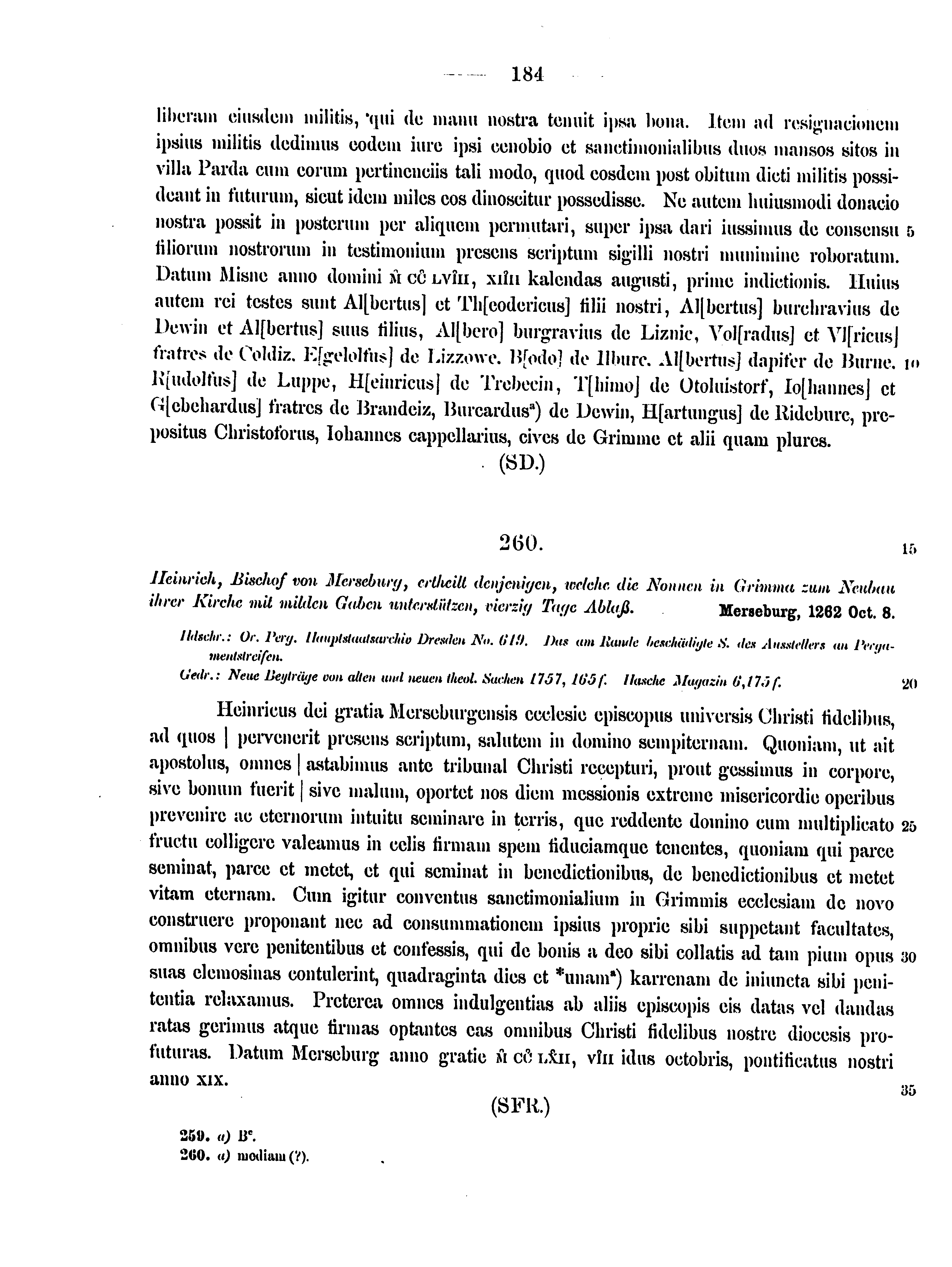 Historische Urkunde Seite 184 aus Band cds2_15