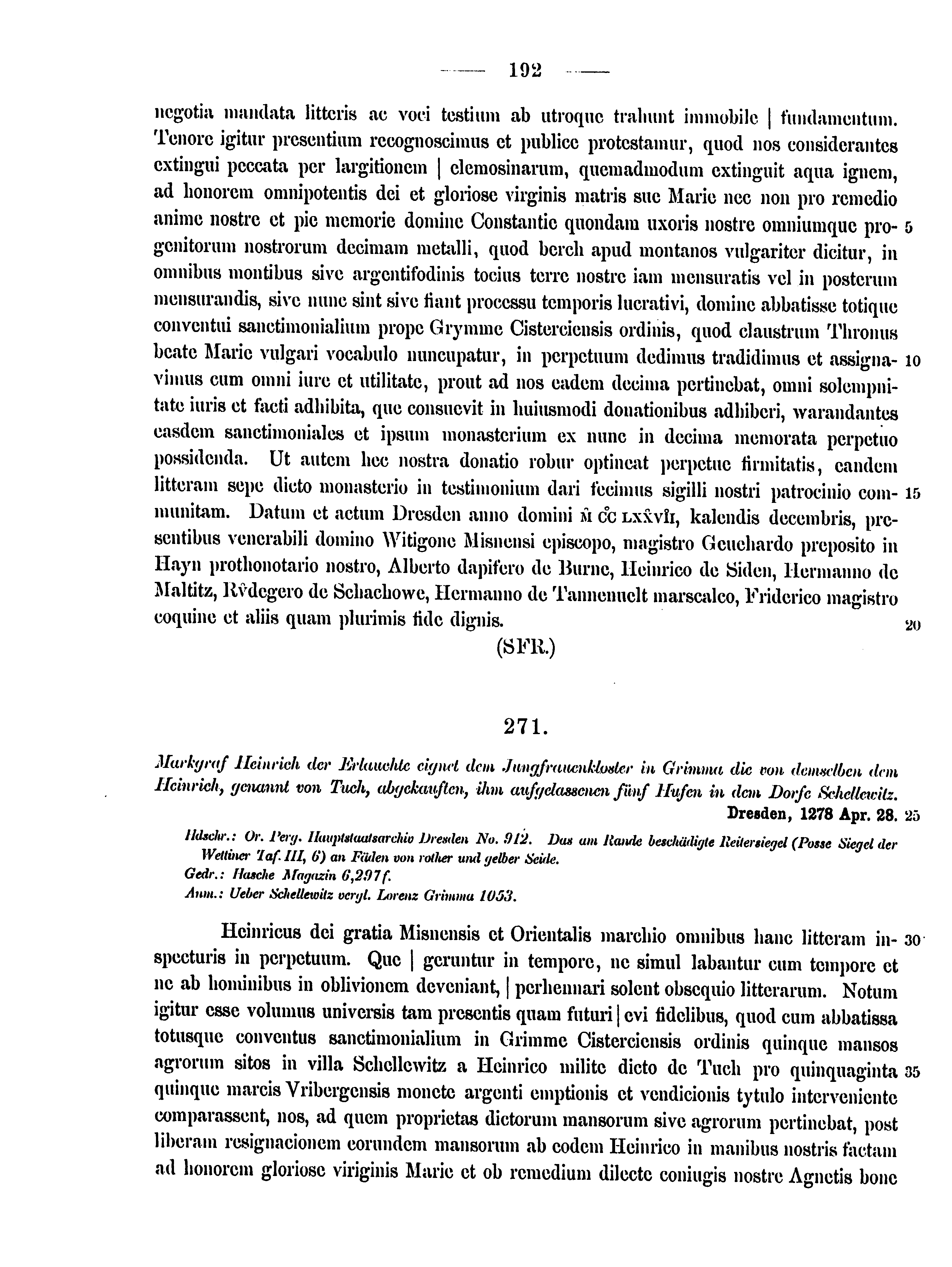 Historische Urkunde Seite 192 aus Band cds2_15