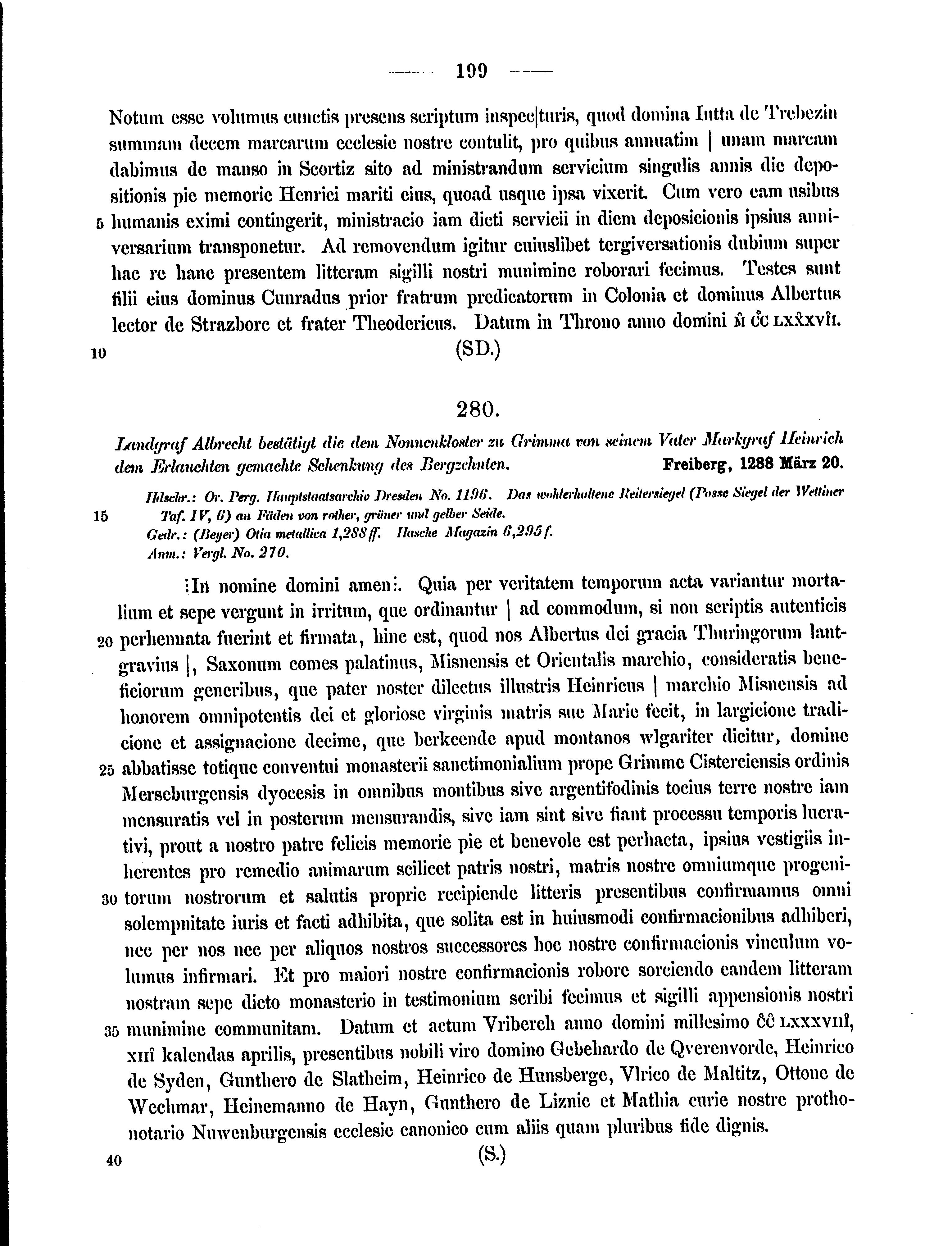 Historische Urkunde Seite 199 aus Band cds2_15