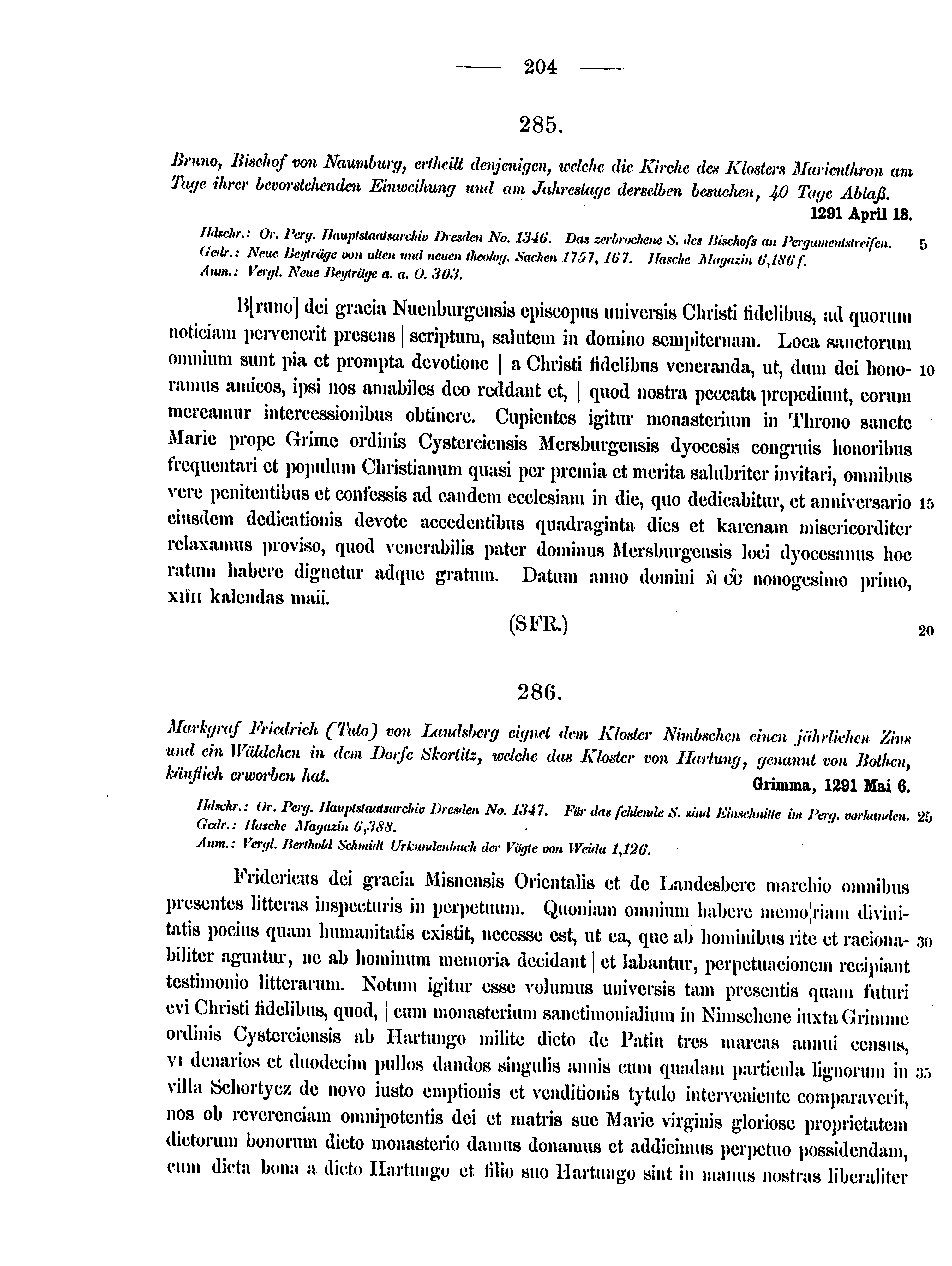 Historische Urkunde Seite 204 aus Band cds2_15
