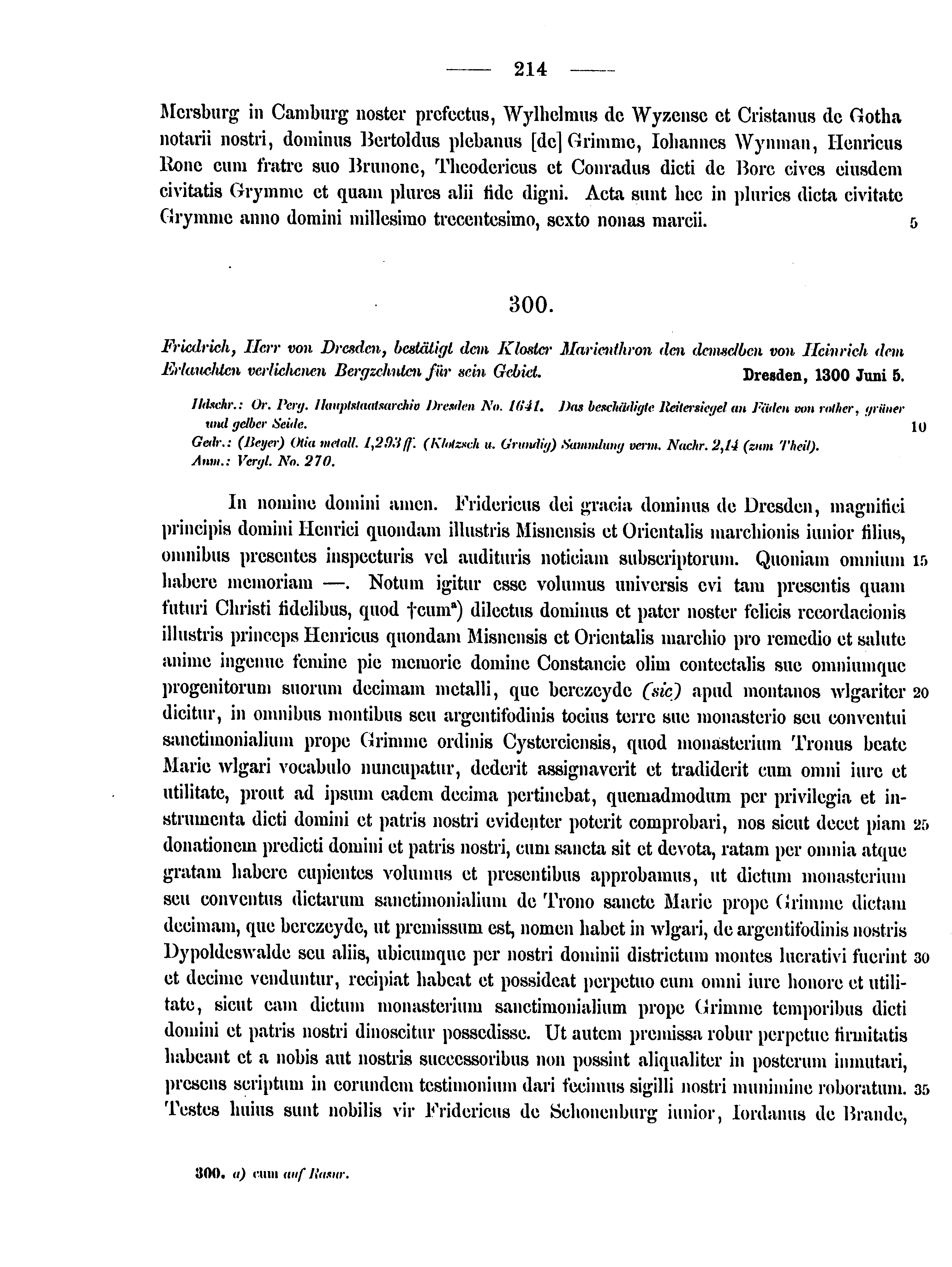 Historische Urkunde Seite 214 aus Band cds2_15