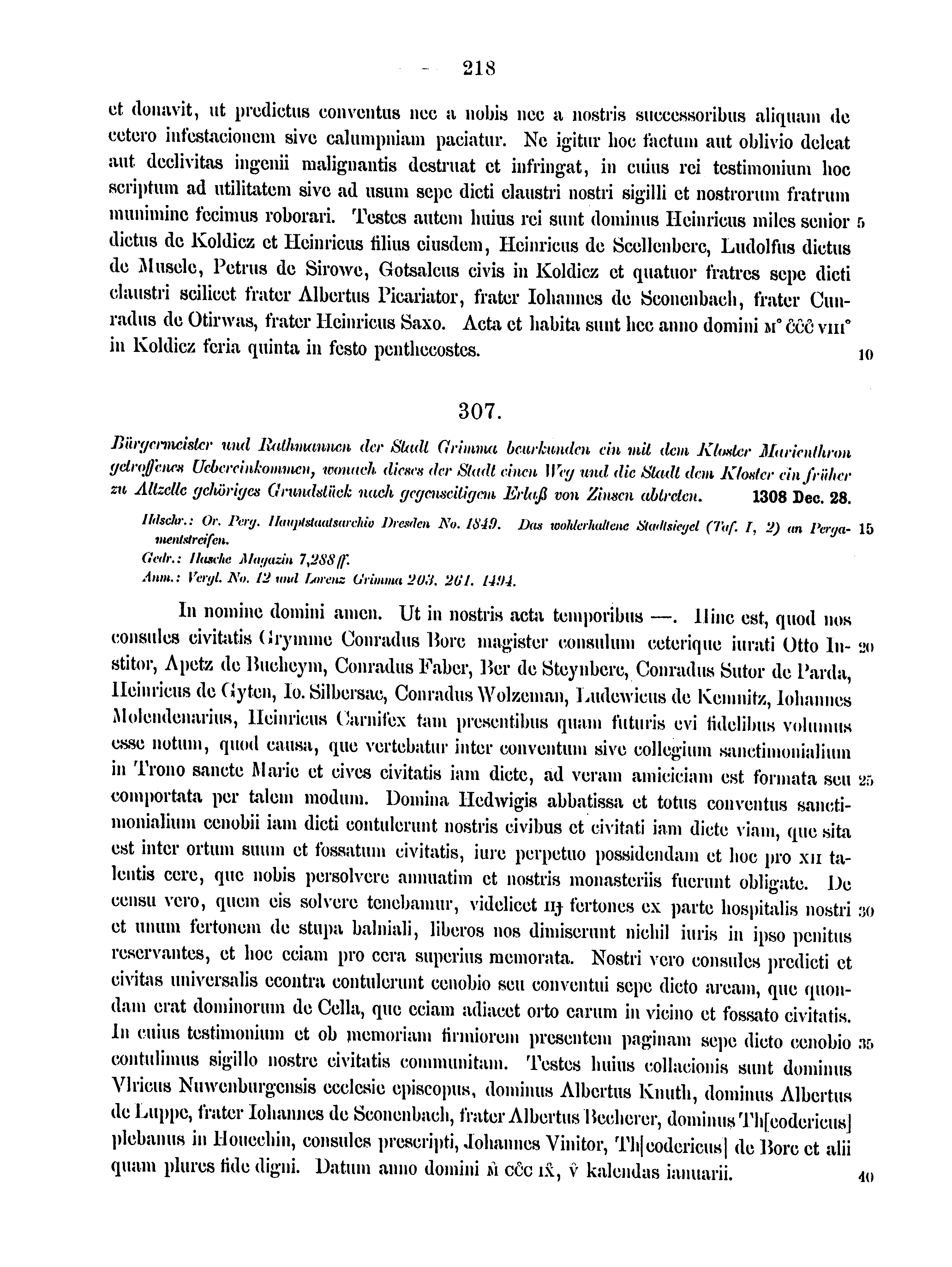 Historische Urkunde Seite 218 aus Band cds2_15