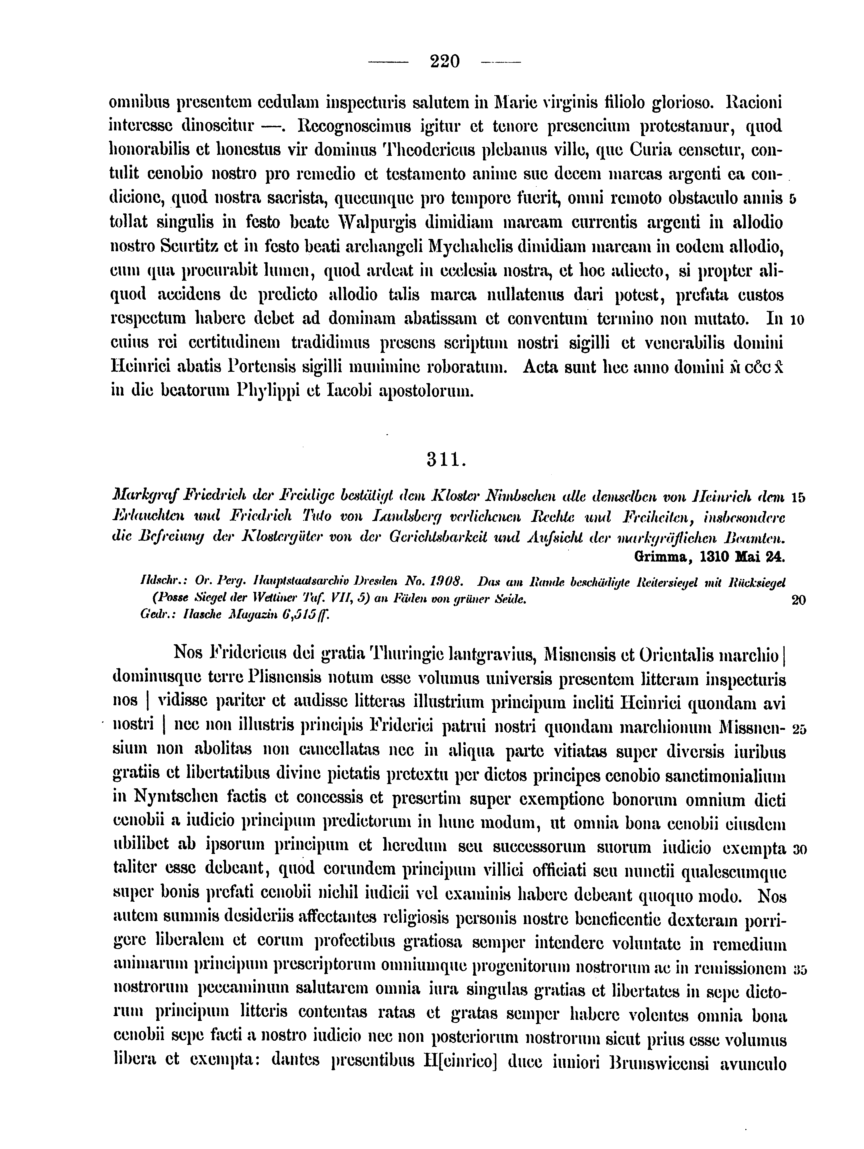 Historische Urkunde Seite 220 aus Band cds2_15