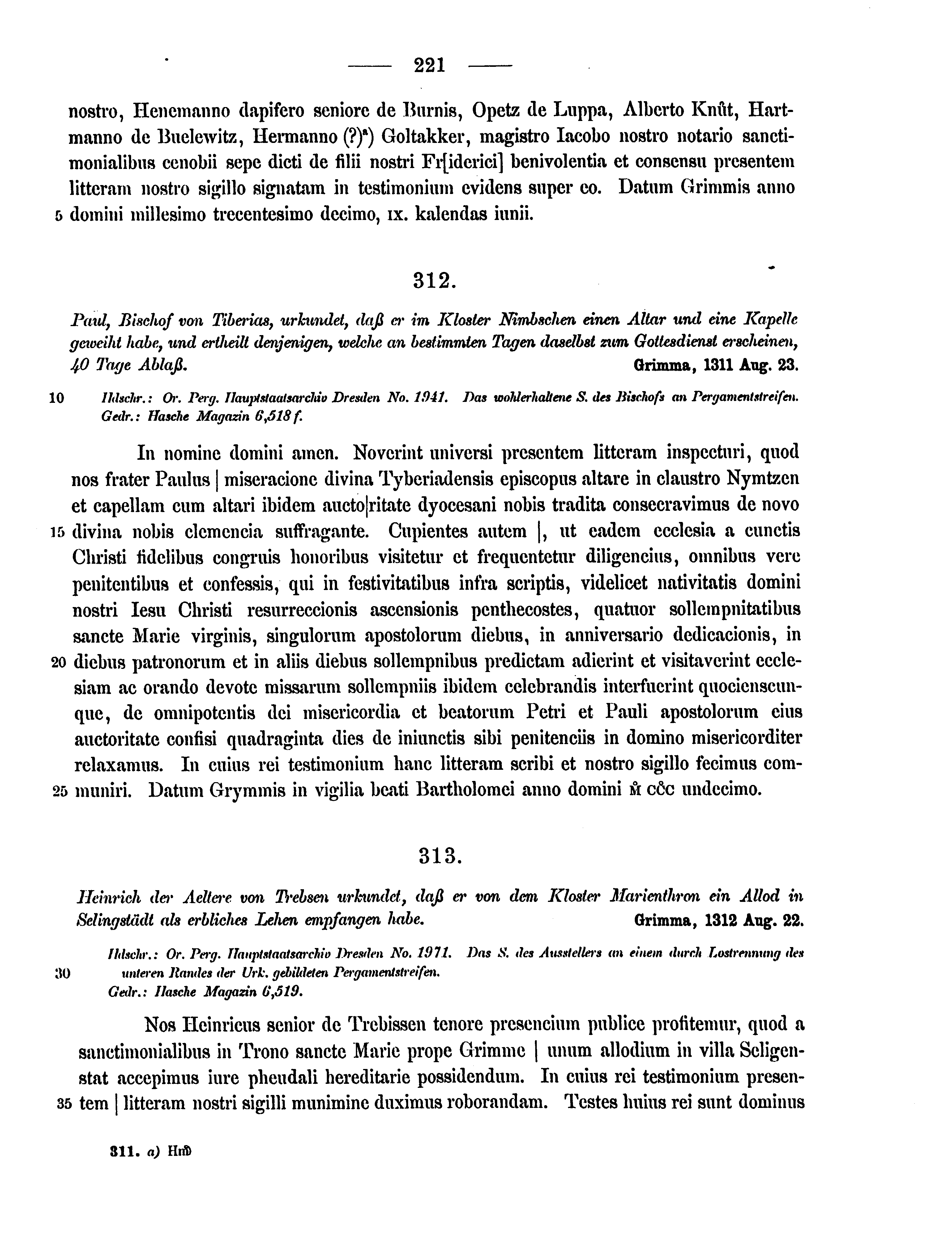 Historische Urkunde Seite 221 aus Band cds2_15