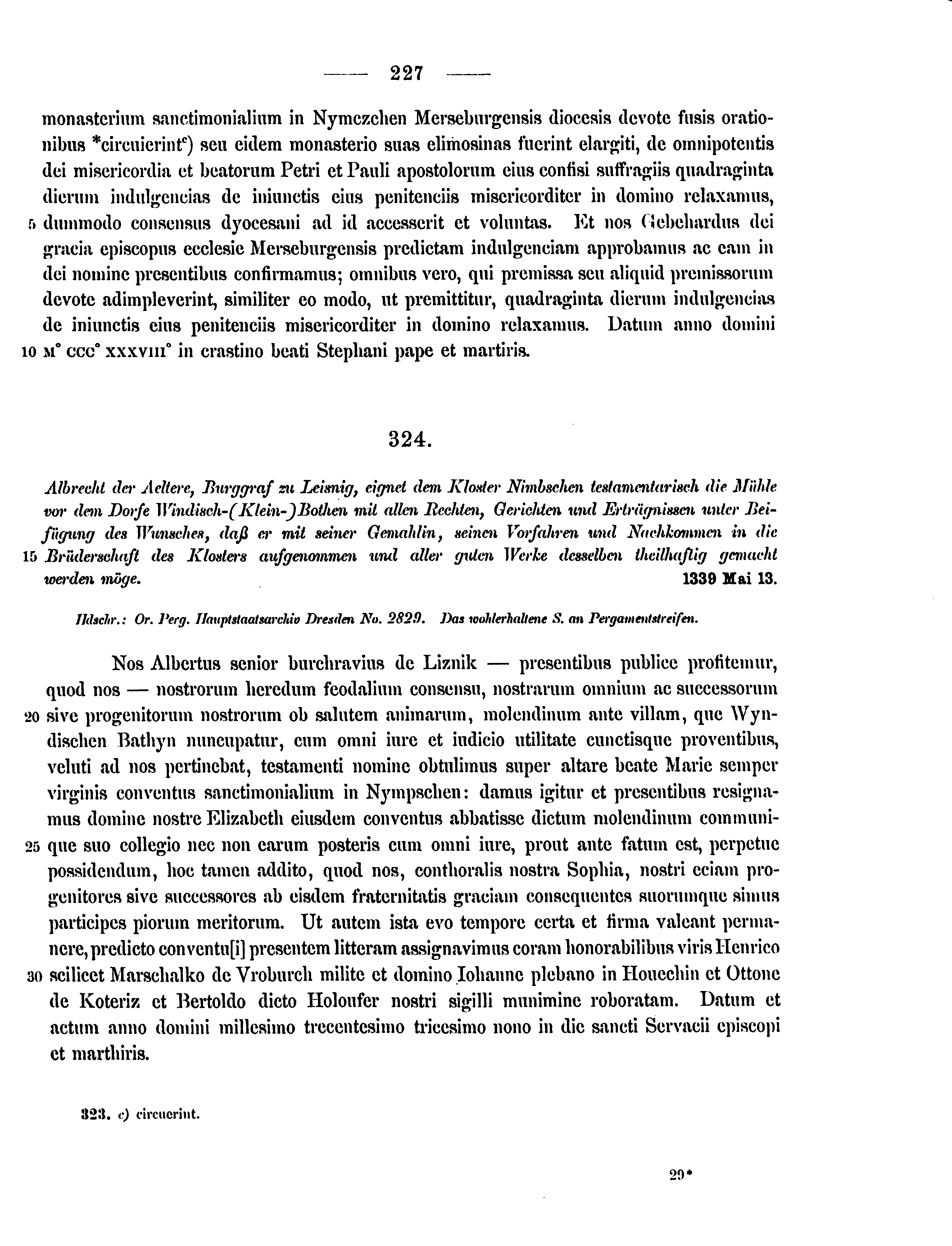 Historische Urkunde Seite 227 aus Band cds2_15