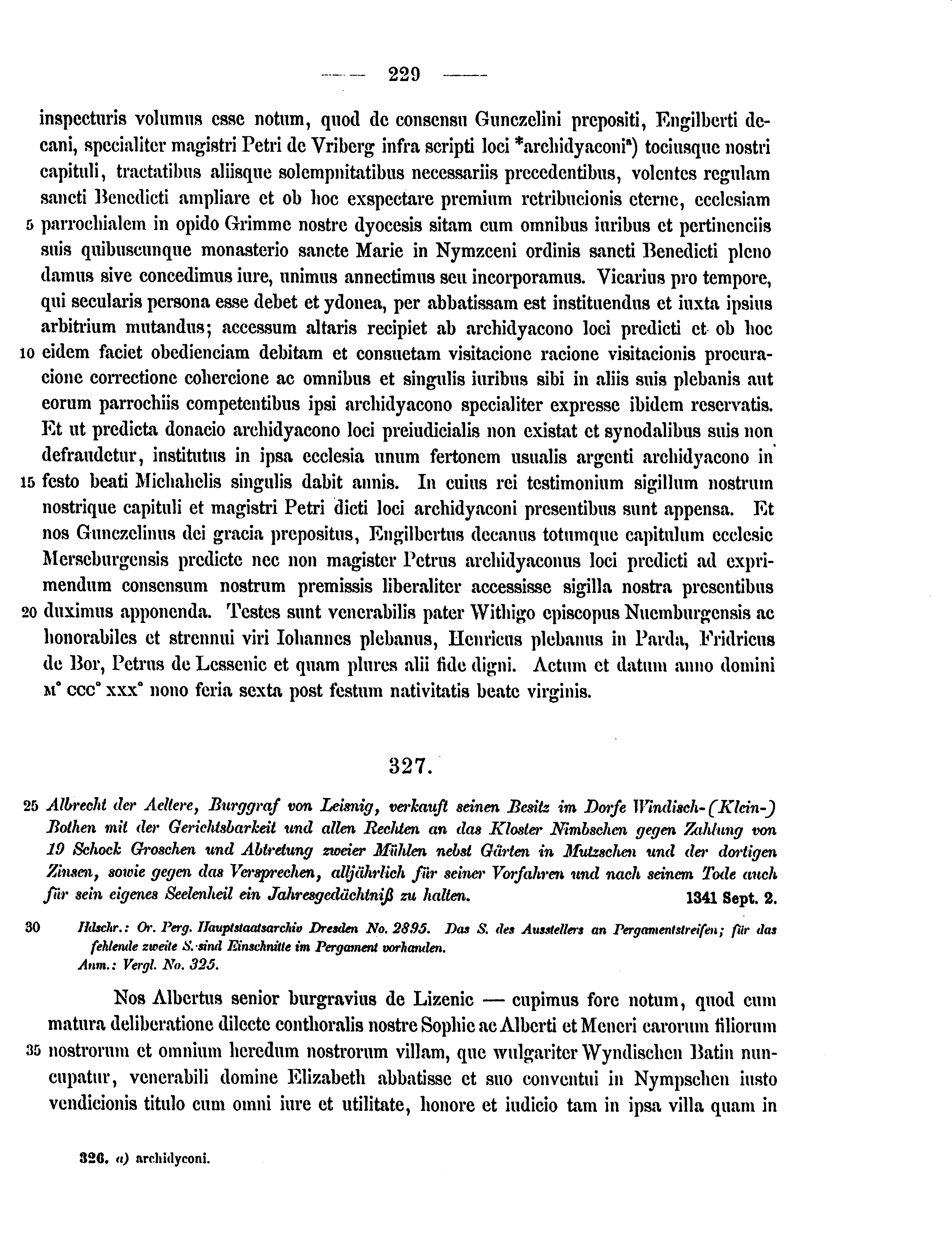 Historische Urkunde Seite 229 aus Band cds2_15