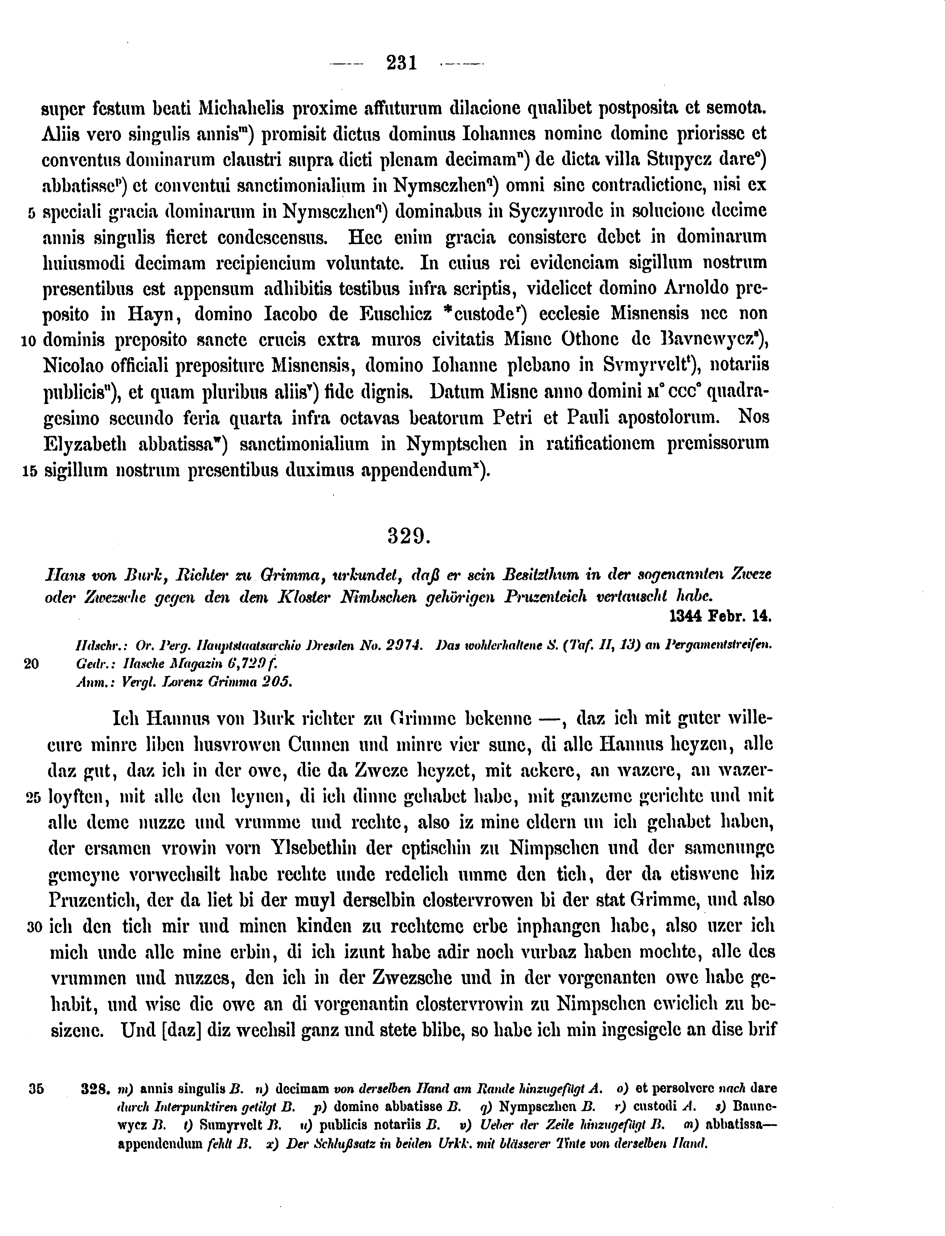 Historische Urkunde Seite 231 aus Band cds2_15