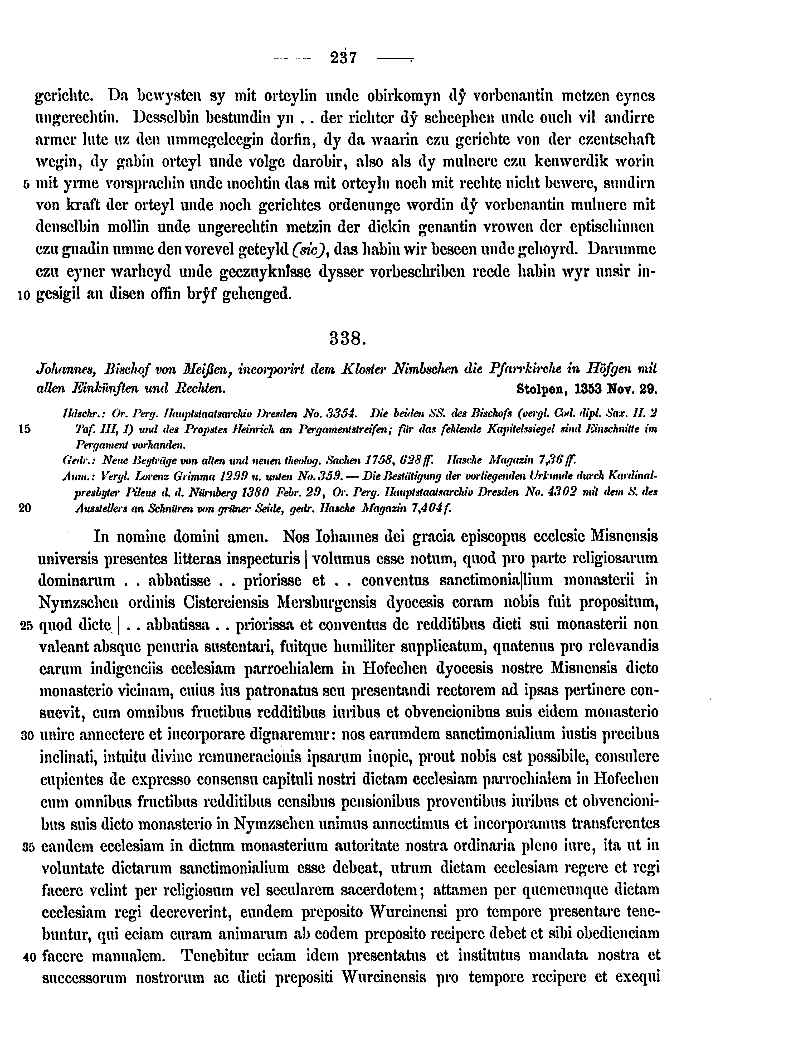 Historische Urkunde Seite 237 aus Band cds2_15
