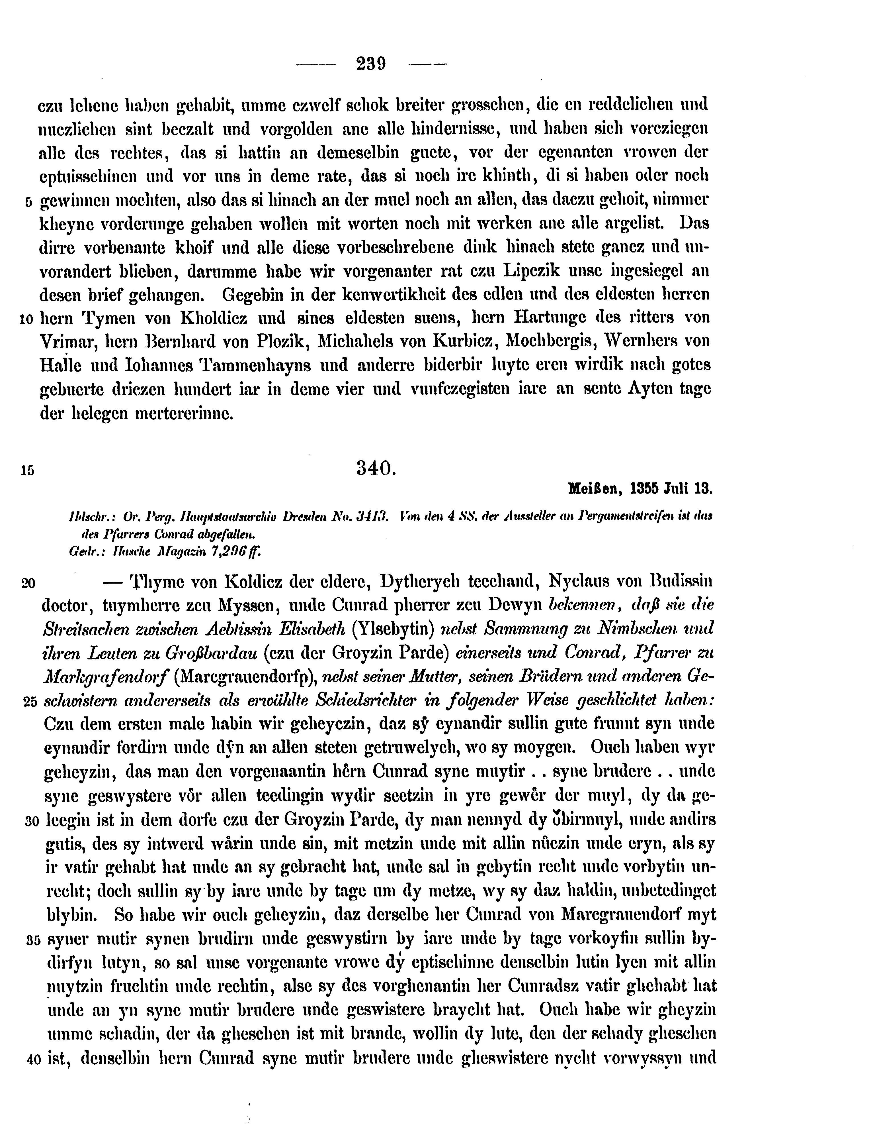 Historische Urkunde Seite 239 aus Band cds2_15