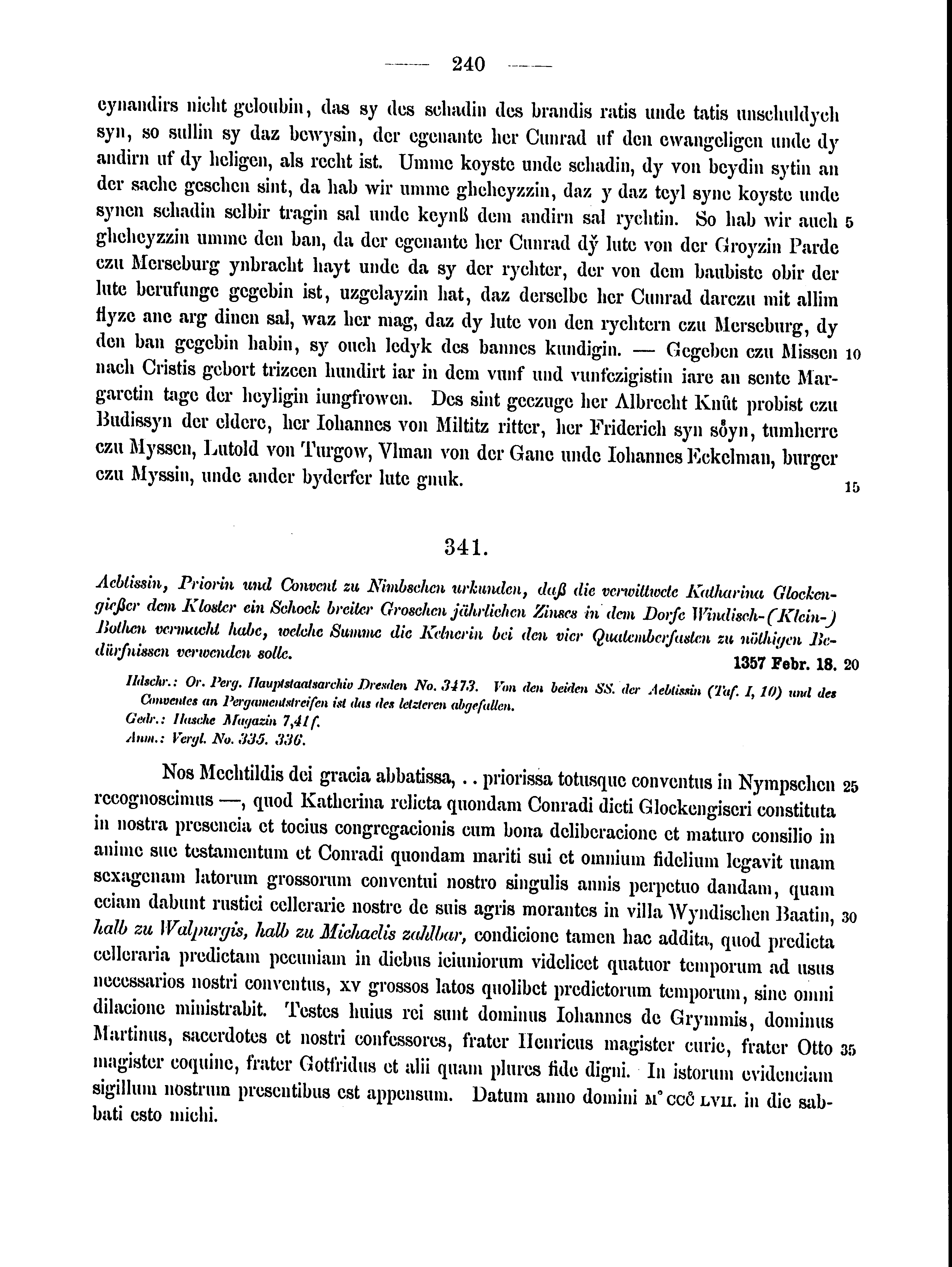 Historische Urkunde Seite 240 aus Band cds2_15