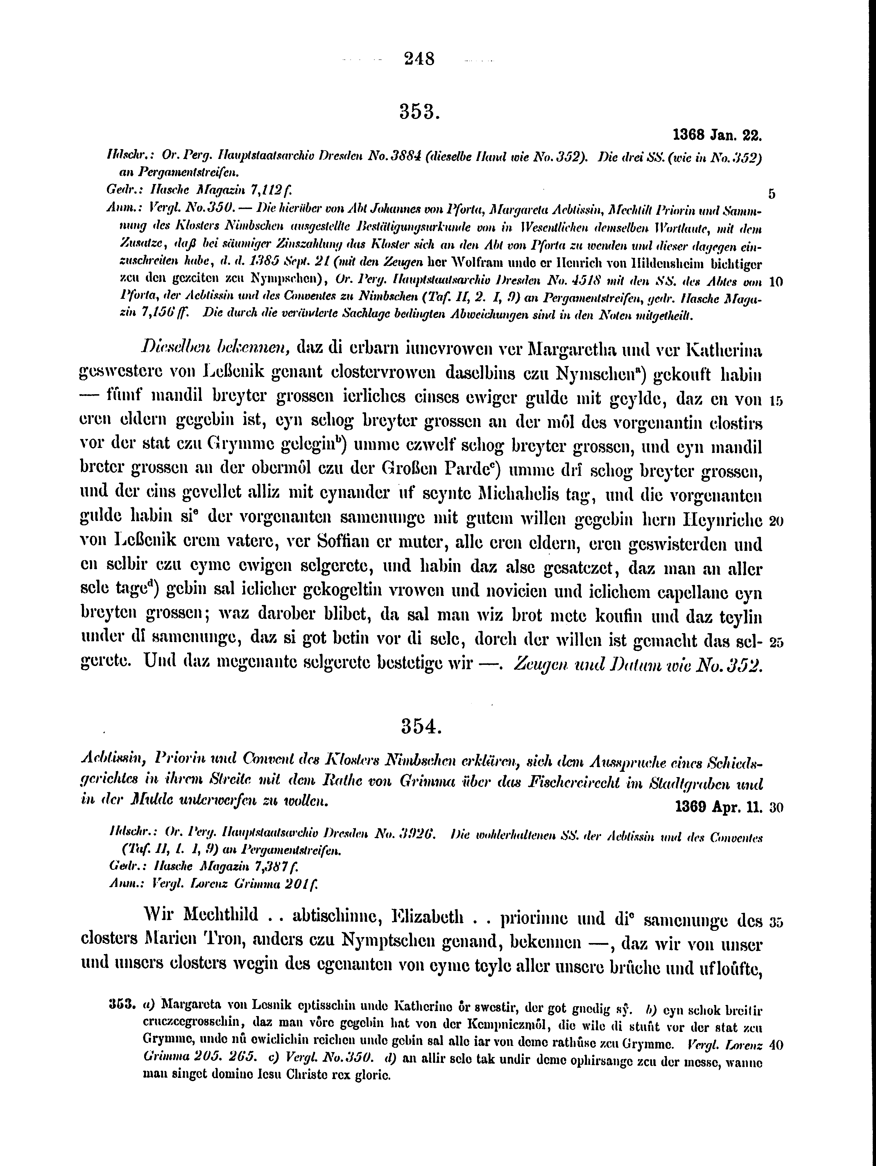 Historische Urkunde Seite 248 aus Band cds2_15