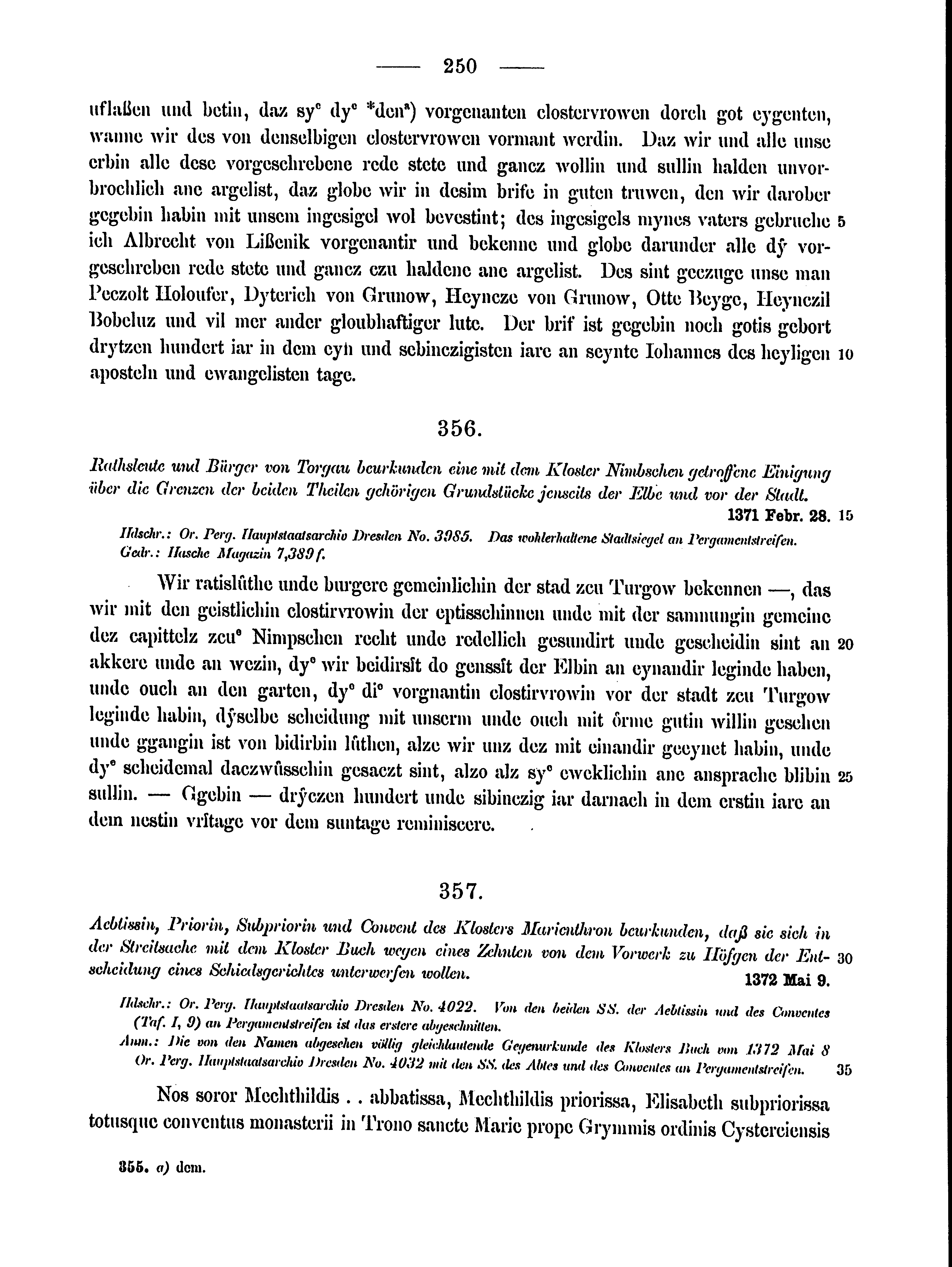 Historische Urkunde Seite 250 aus Band cds2_15