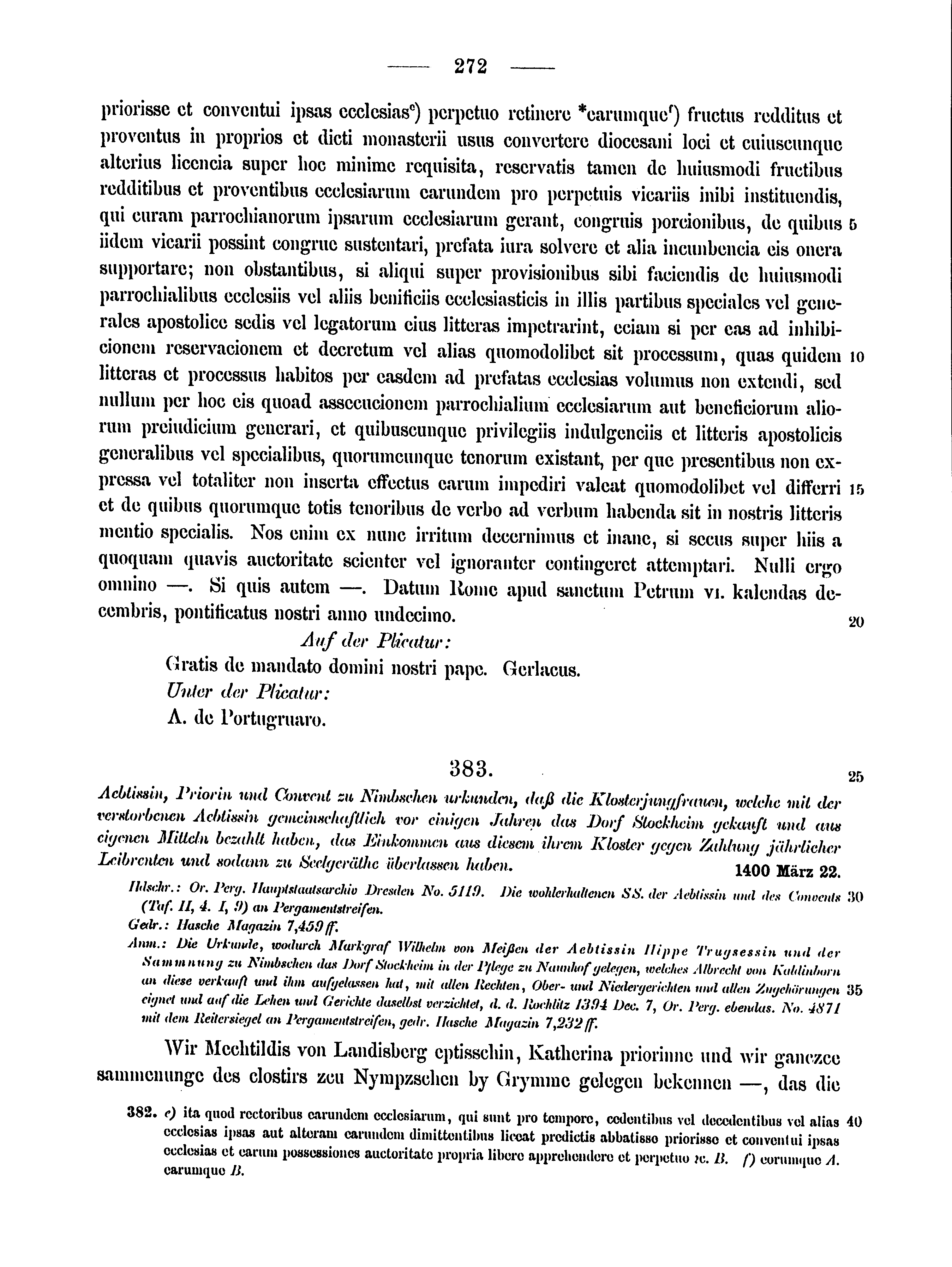 Historische Urkunde Seite 272 aus Band cds2_15