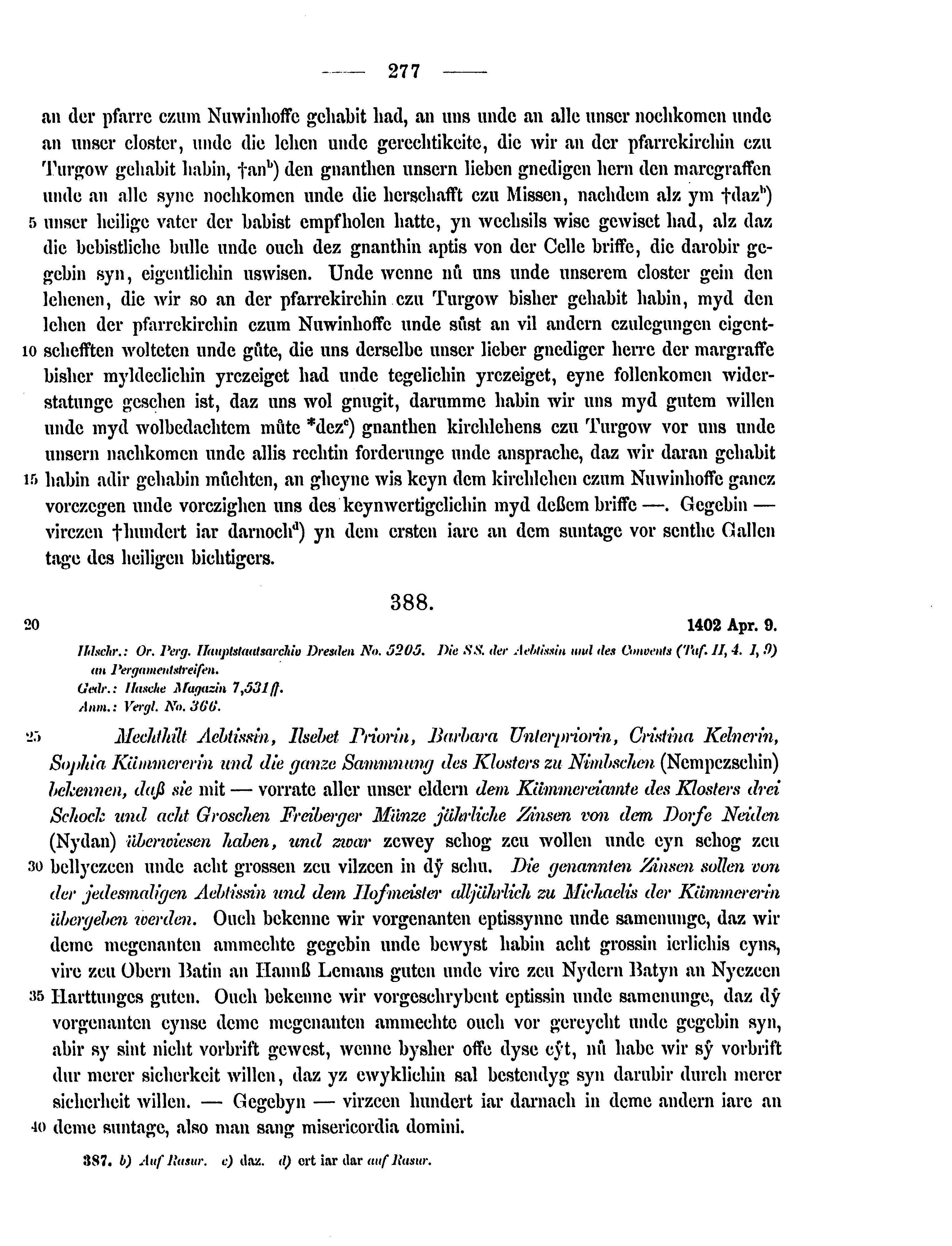 Historische Urkunde Seite 277 aus Band cds2_15