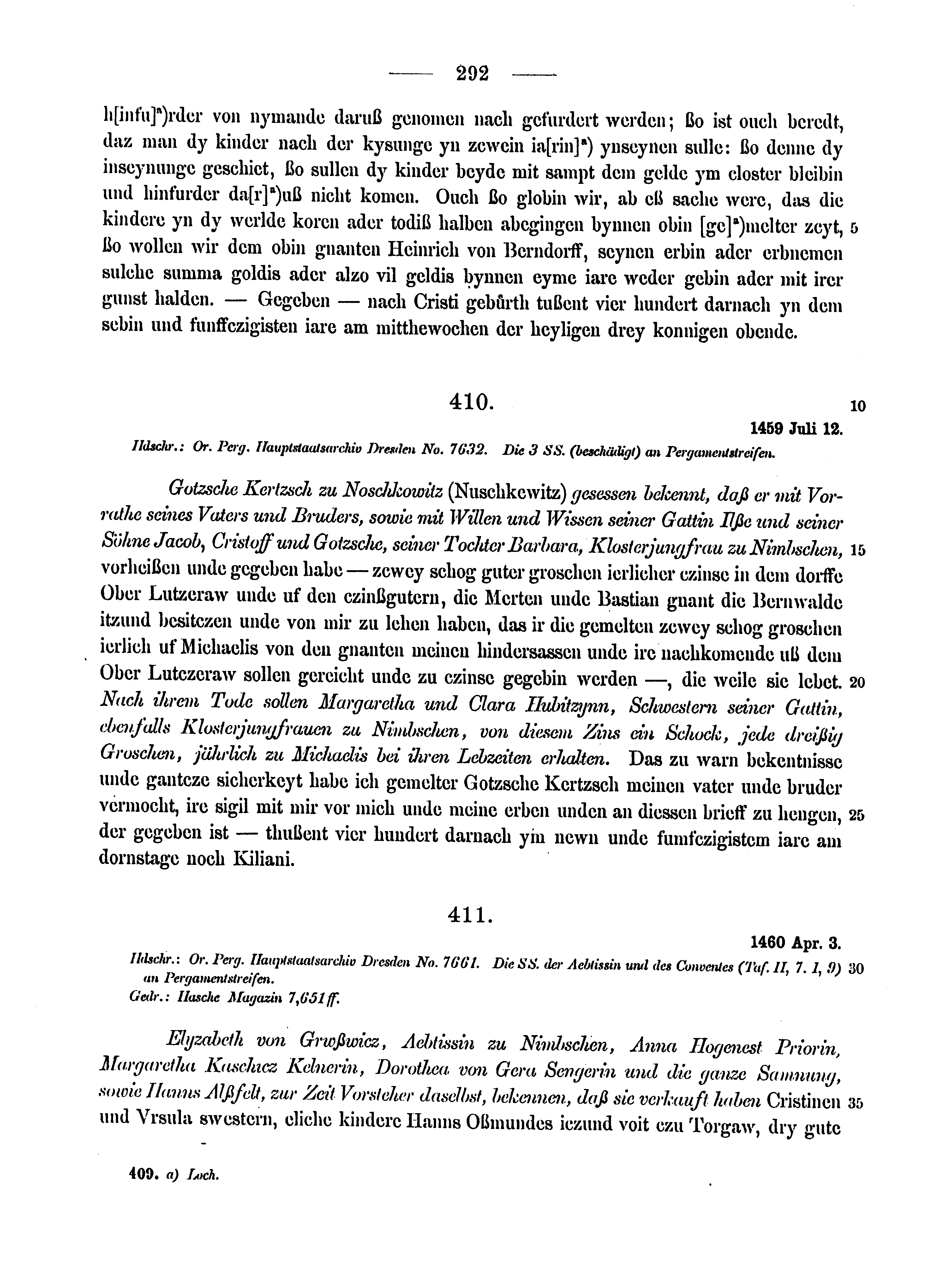 Historische Urkunde Seite 292 aus Band cds2_15