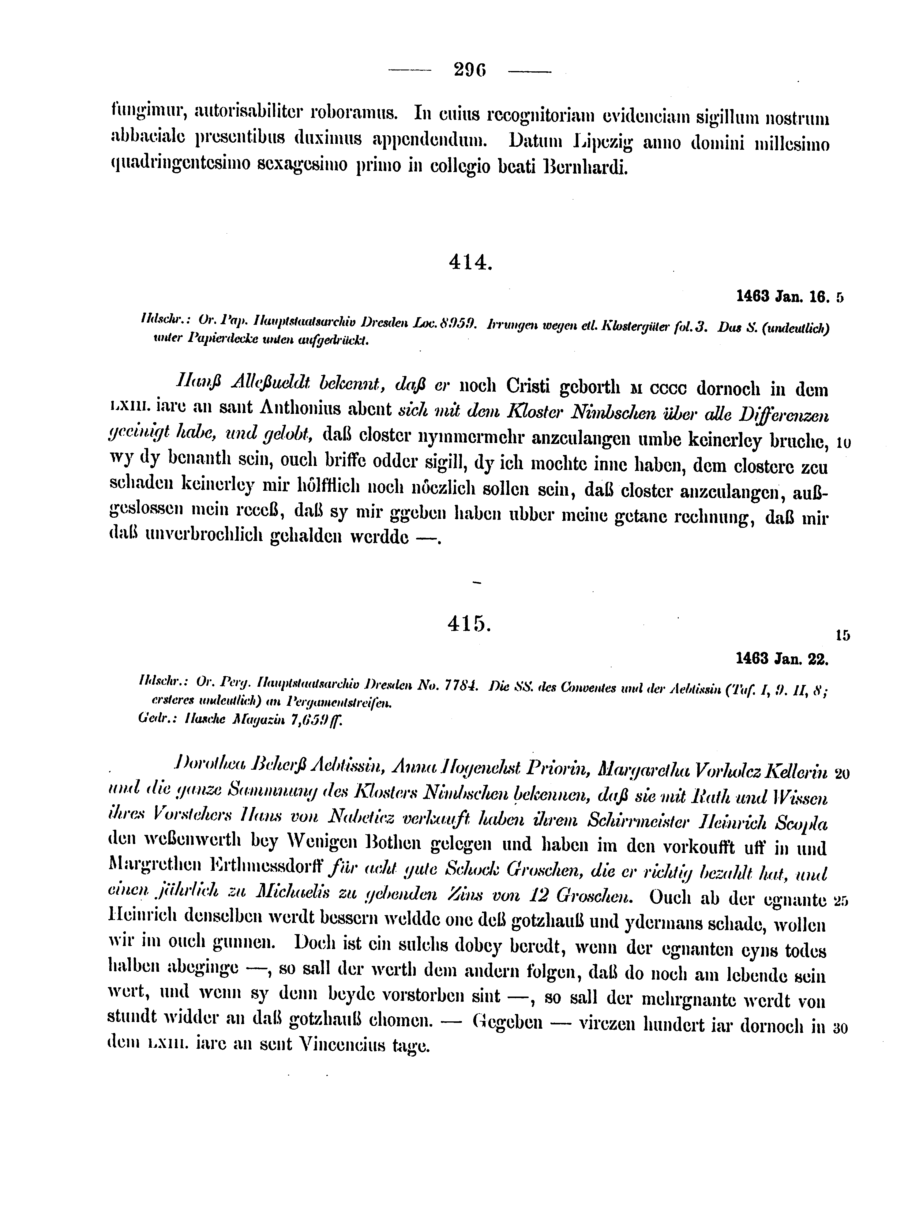 Historische Urkunde Seite 296 aus Band cds2_15