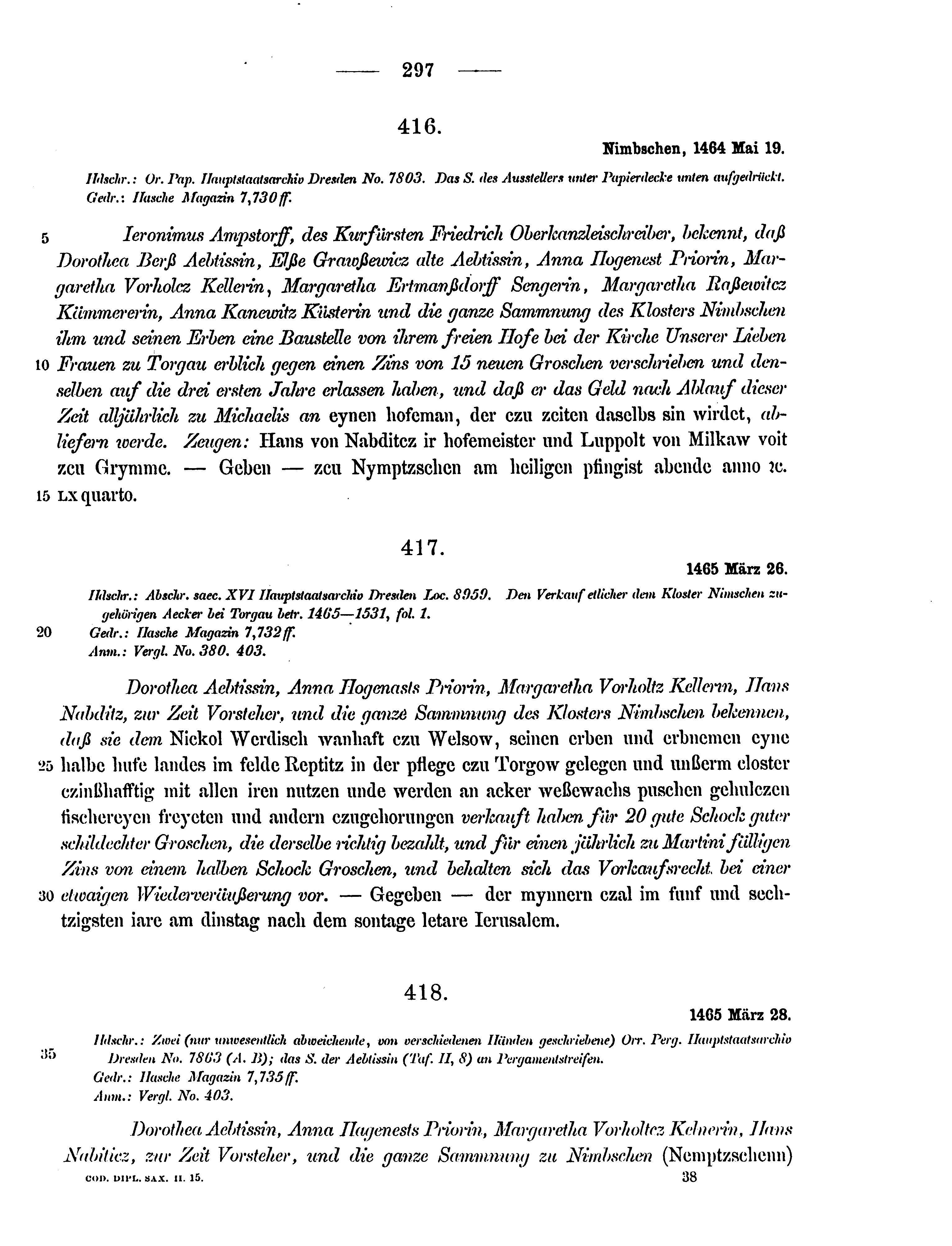 Historische Urkunde Seite 297 aus Band cds2_15