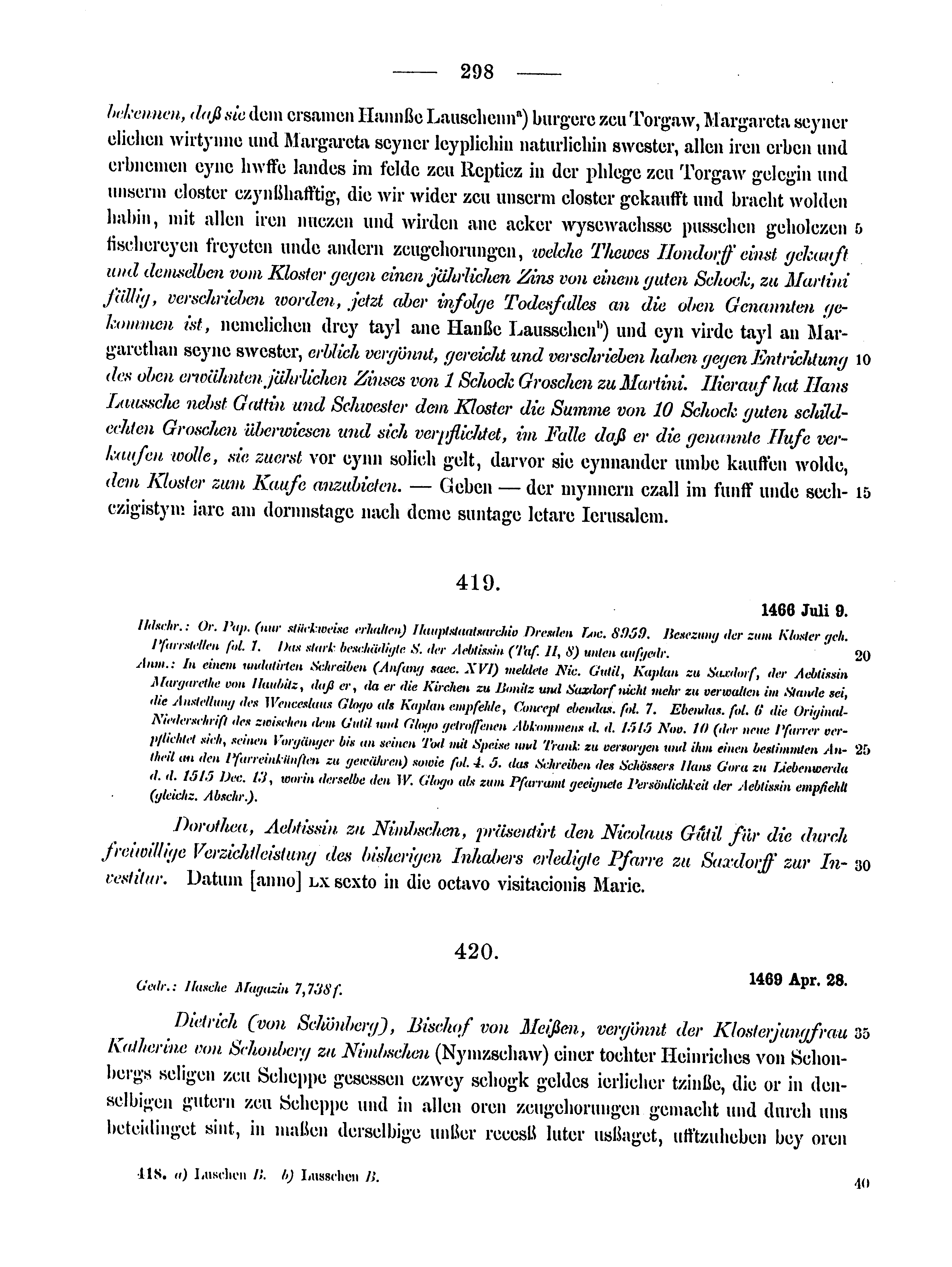 Historische Urkunde Seite 298 aus Band cds2_15