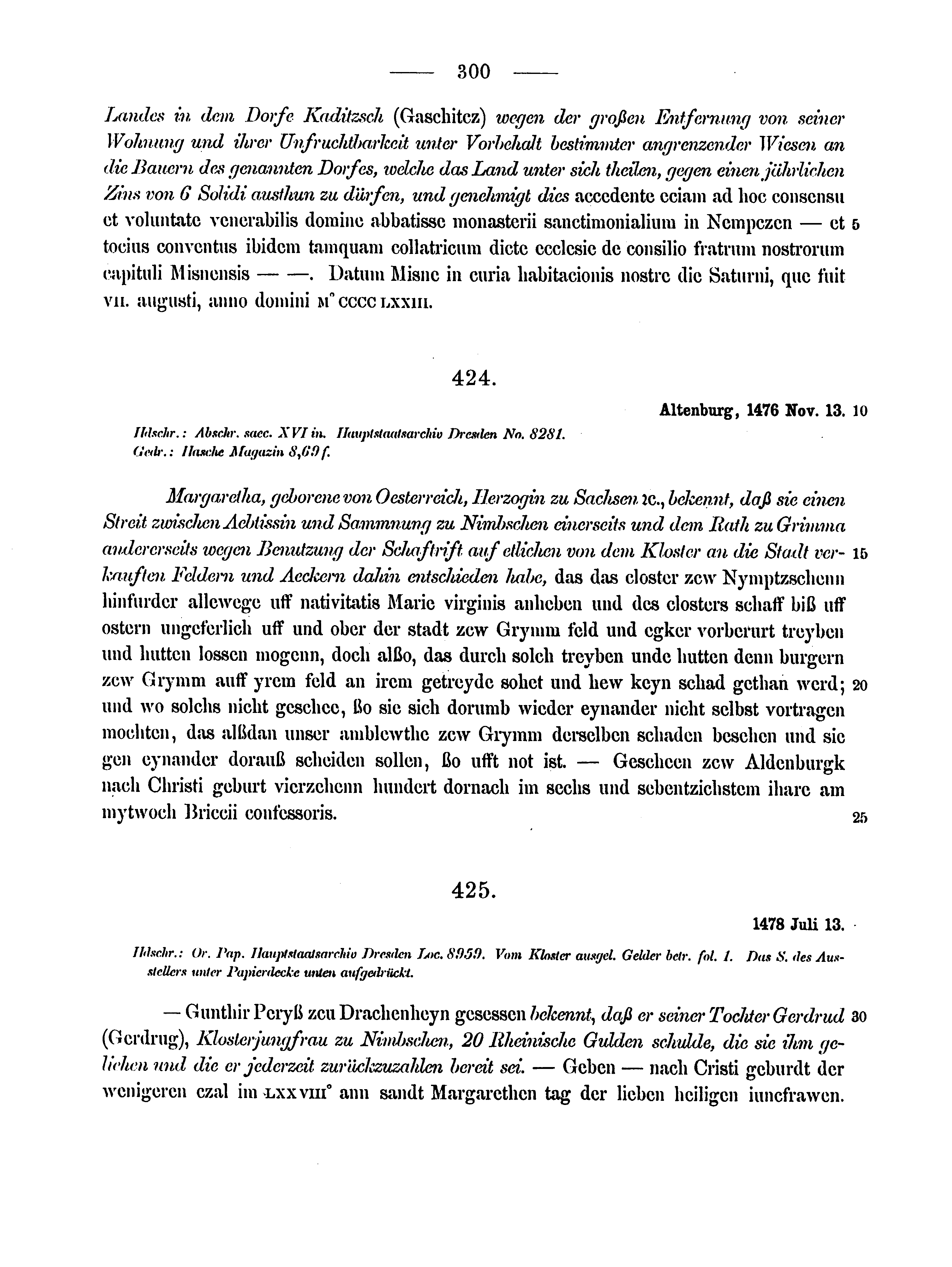 Historische Urkunde Seite 300 aus Band cds2_15