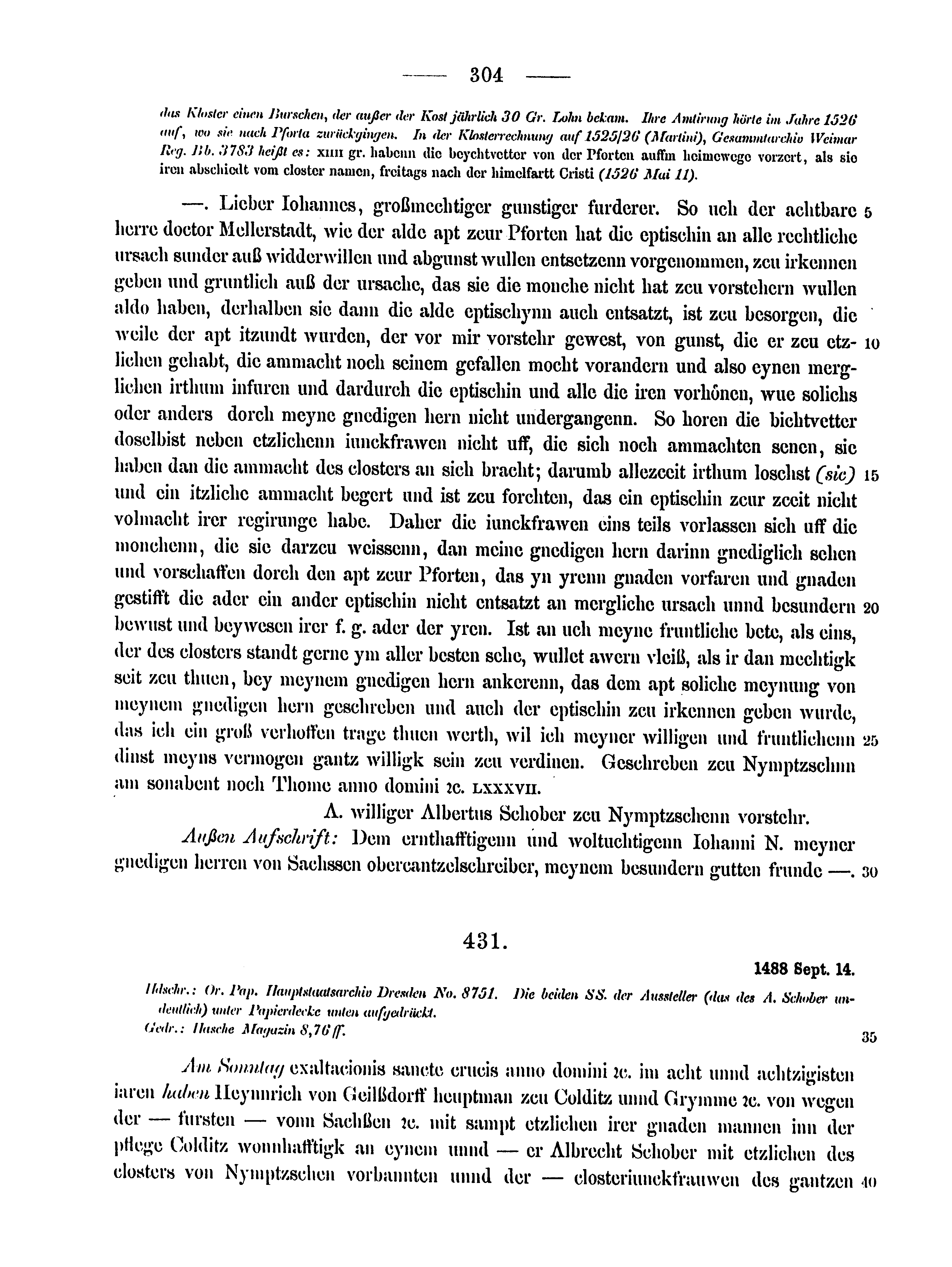 Historische Urkunde Seite 304 aus Band cds2_15