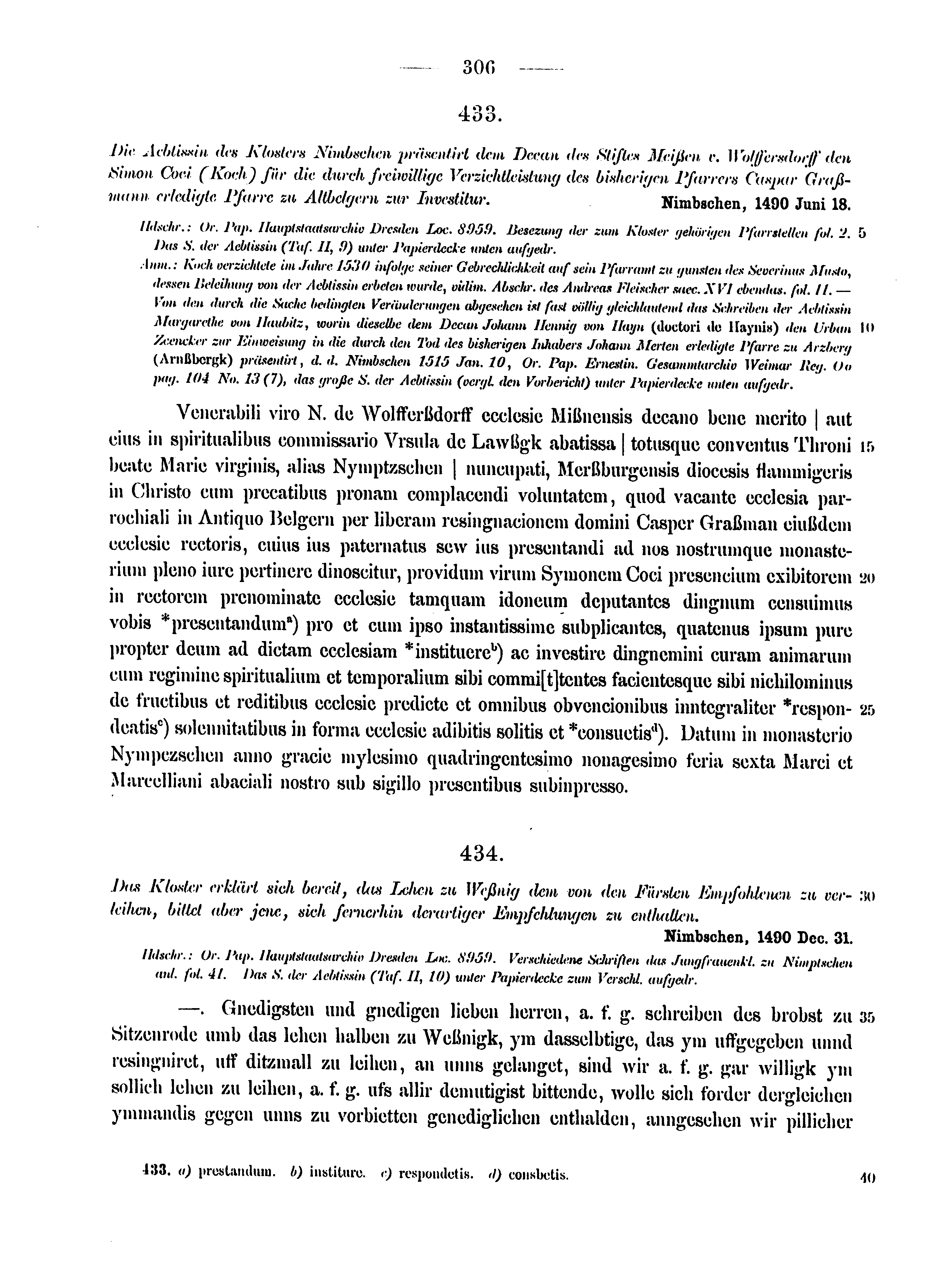 Historische Urkunde Seite 306 aus Band cds2_15