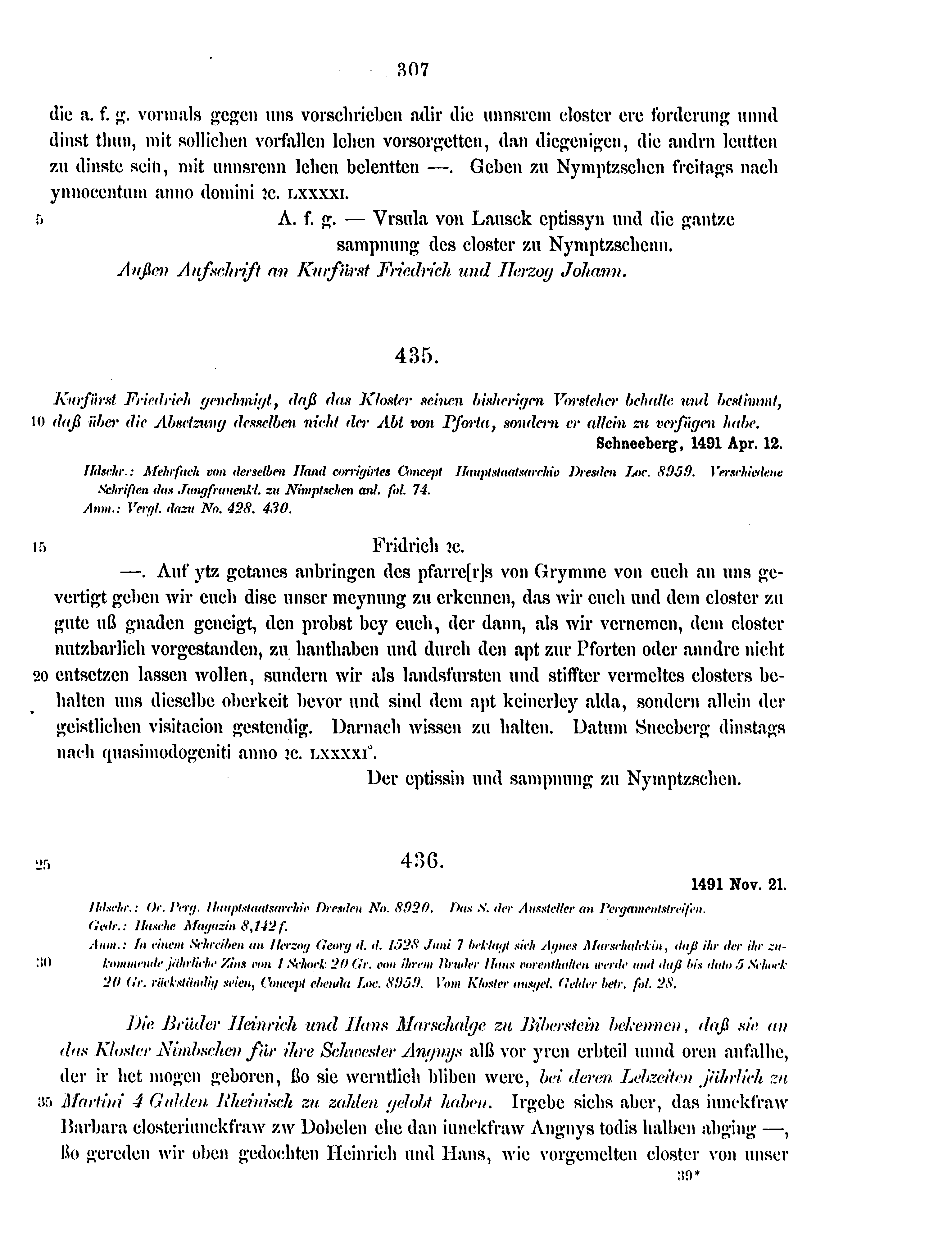 Historische Urkunde Seite 307 aus Band cds2_15